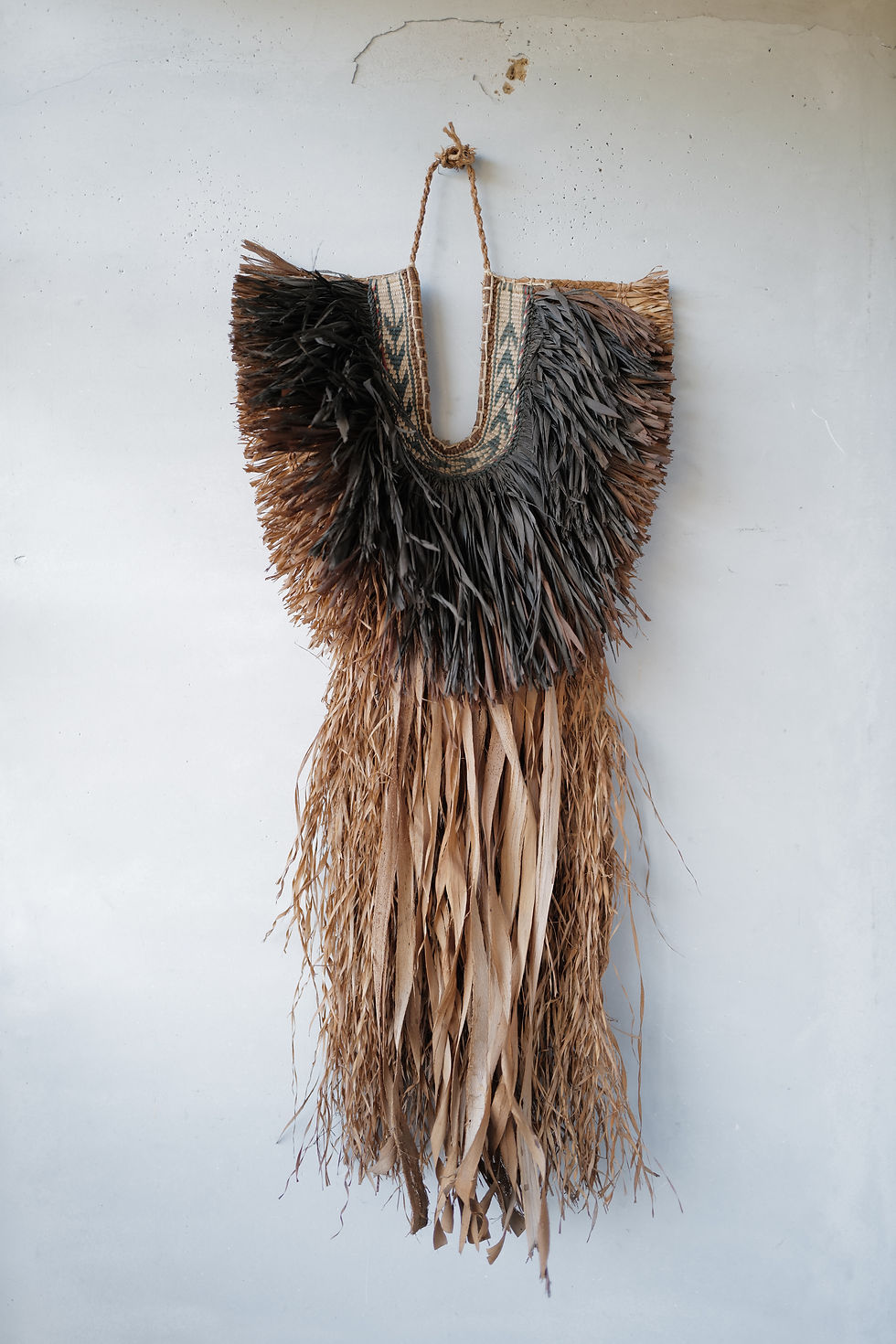 Vintage Japanese hand woven straw rain cape Mino