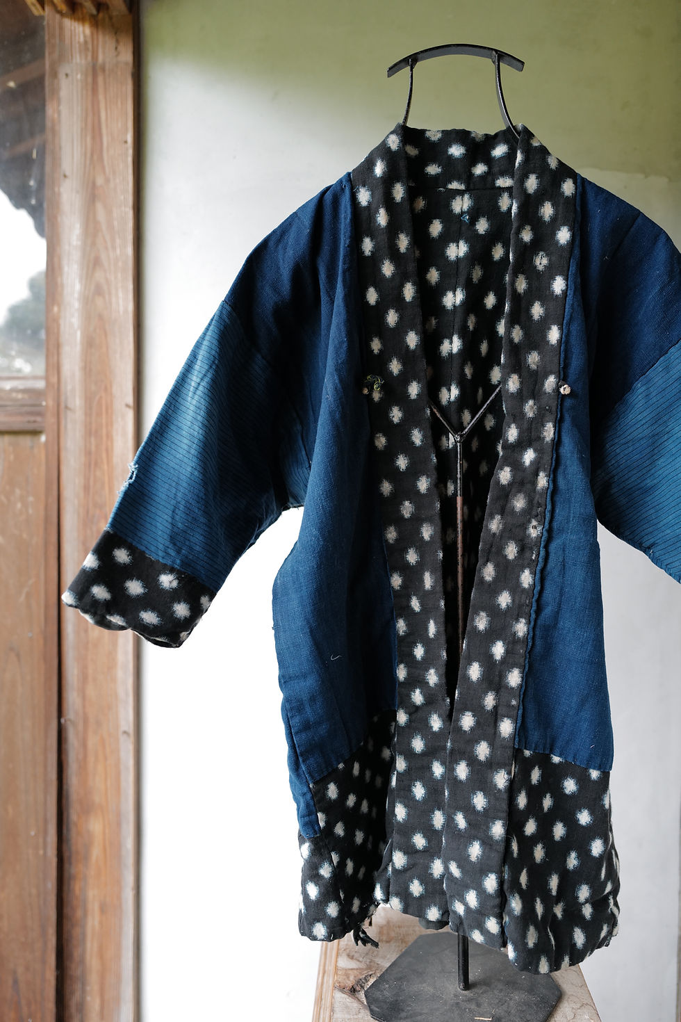Thumbnail: Japanese Vintage indigo dyed kimono for kids