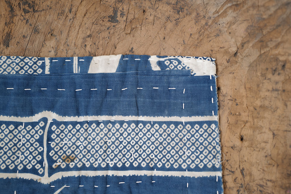 Thumbnail: Vintage Japanese sashiko stitched zokin dust rug