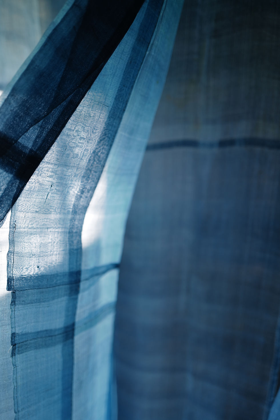 Thumbnail: Vintage hand weaved indigo dyed ramie kimono
