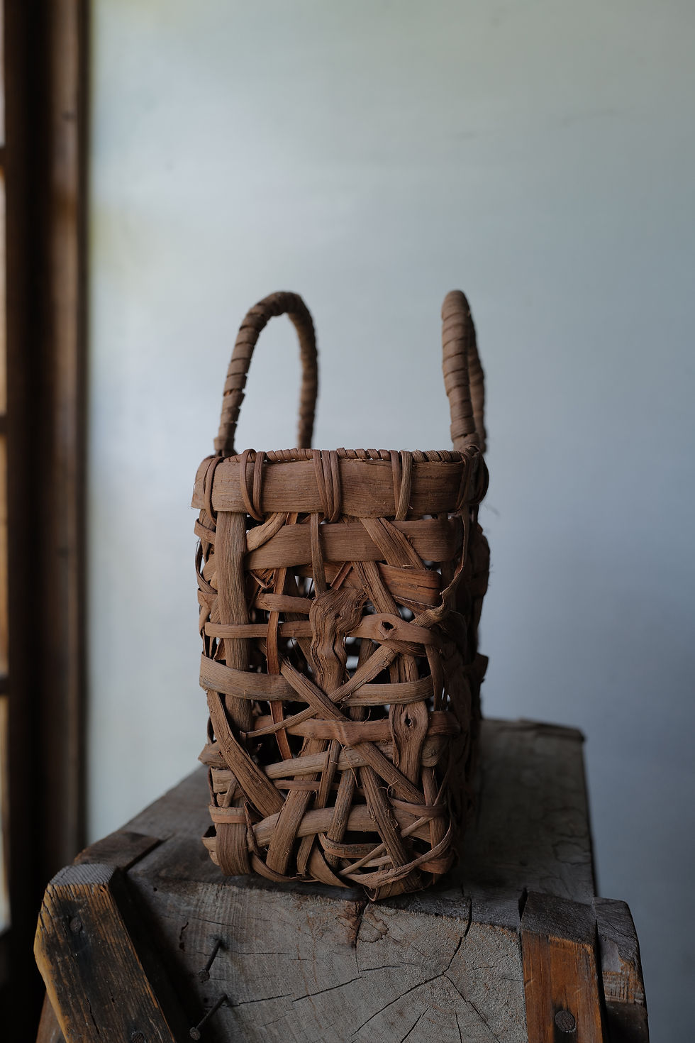 Thumbnail: Hand woven Japanese Grapevine bark bag