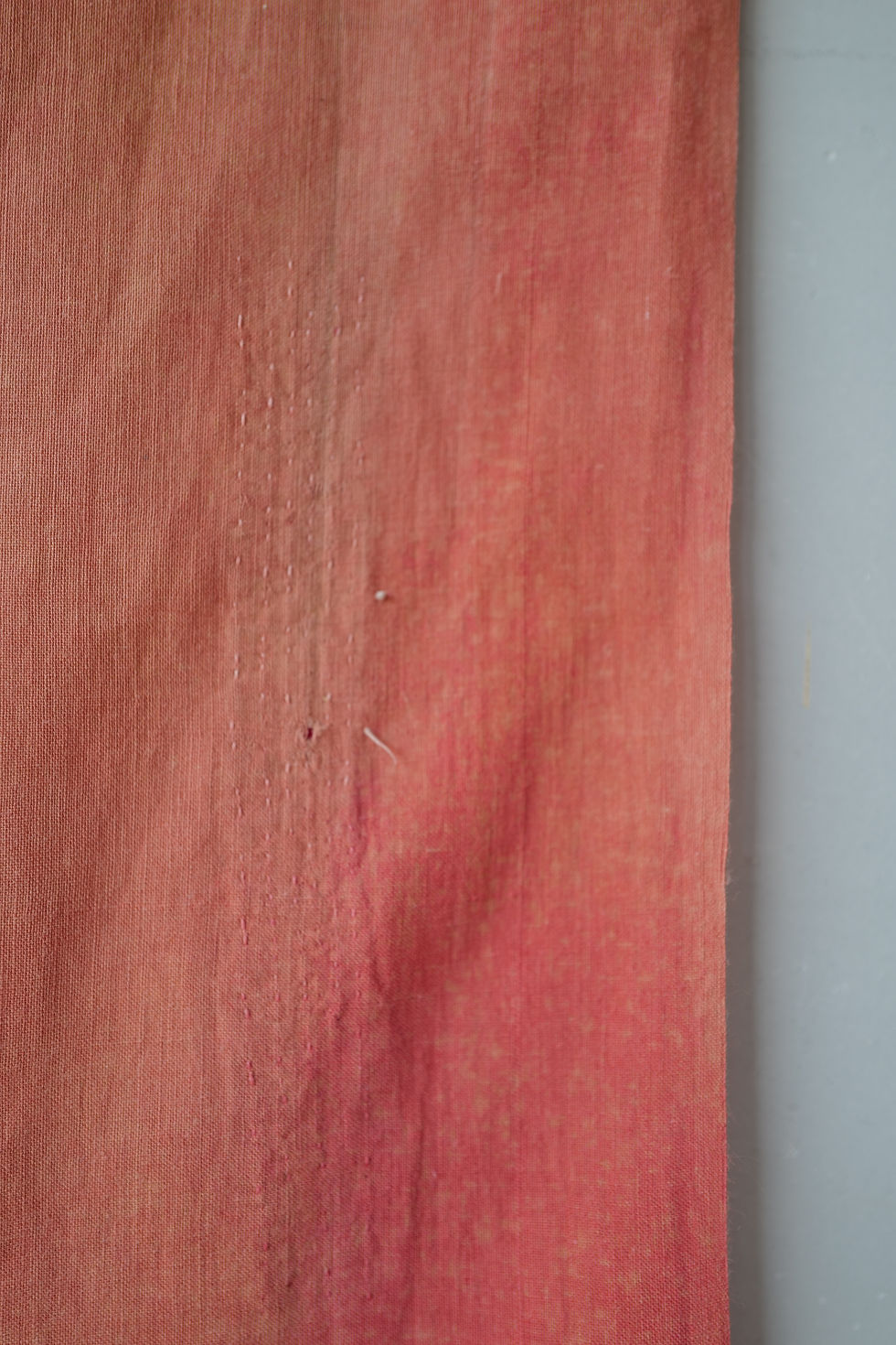 Thumbnail: Japanese vintage sashiko stitched Benibana dyed cotton fragment