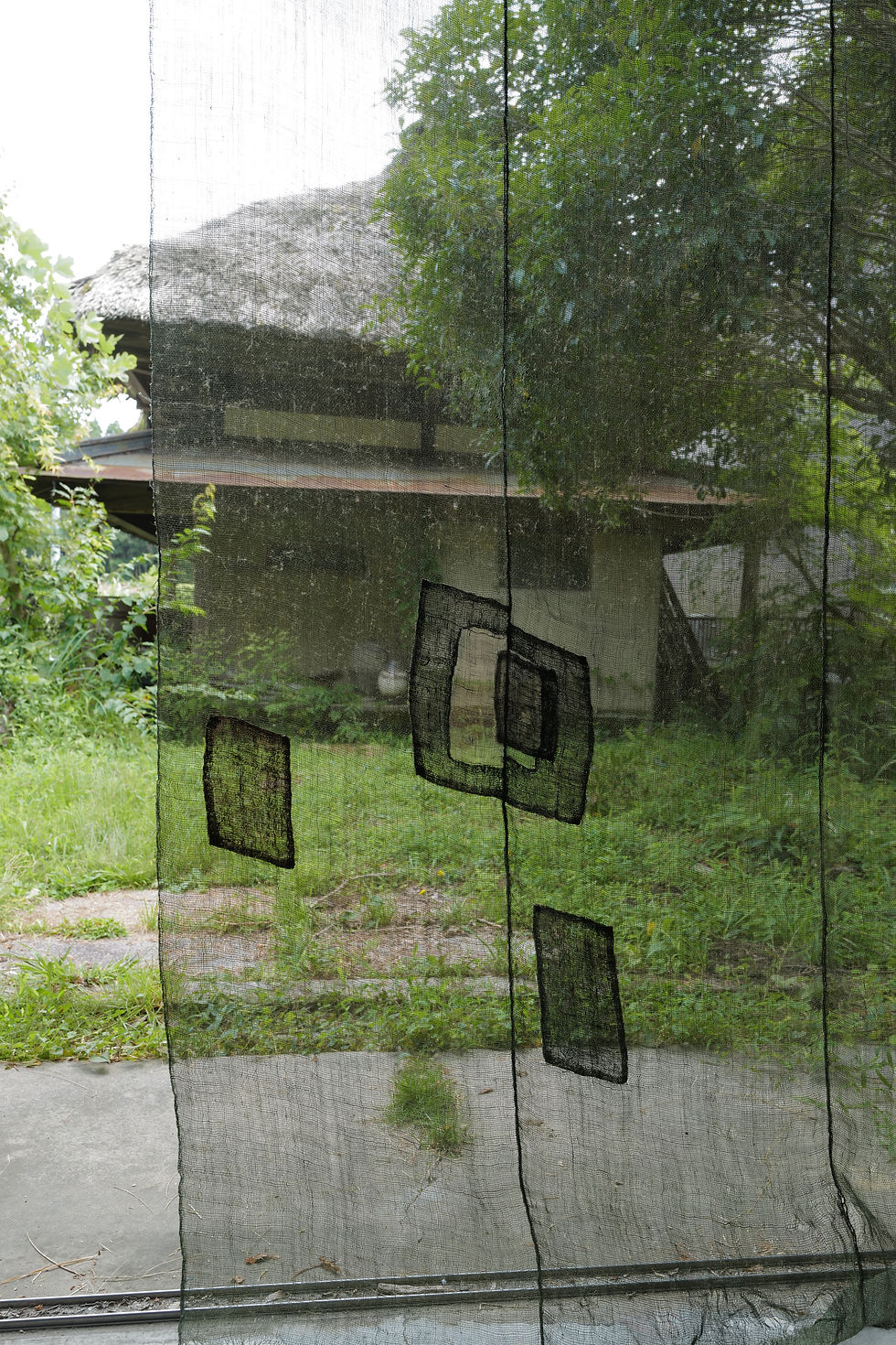 Thumbnail: Vintage Japanese ramie mosquito net fragment