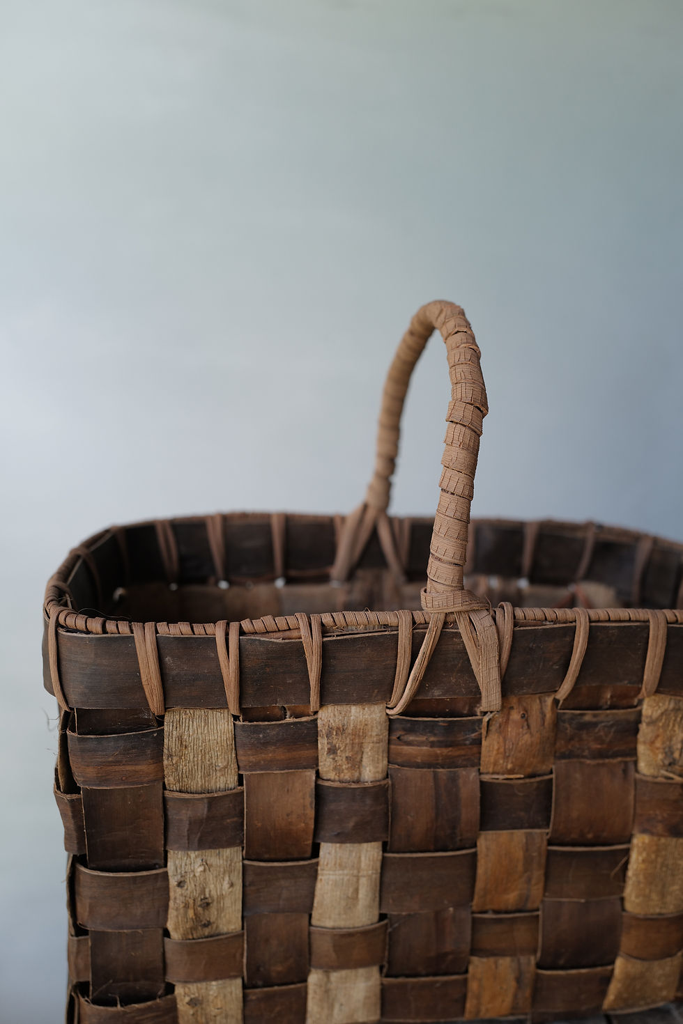 Thumbnail: Handwoven Chestnut Bark Basket