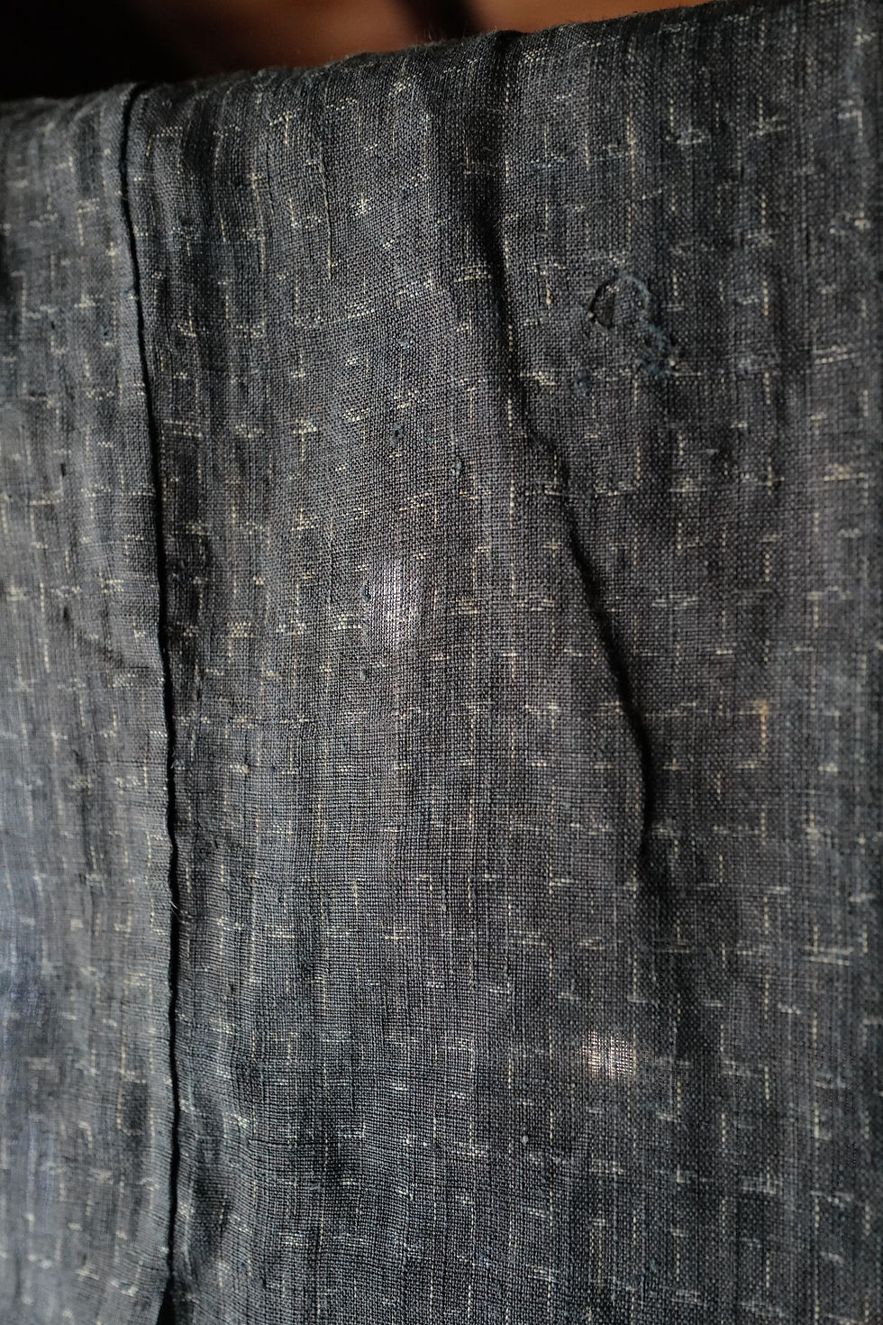 Thumbnail: Vintage Indigo-dyed Kasuri Ramie Kimono
