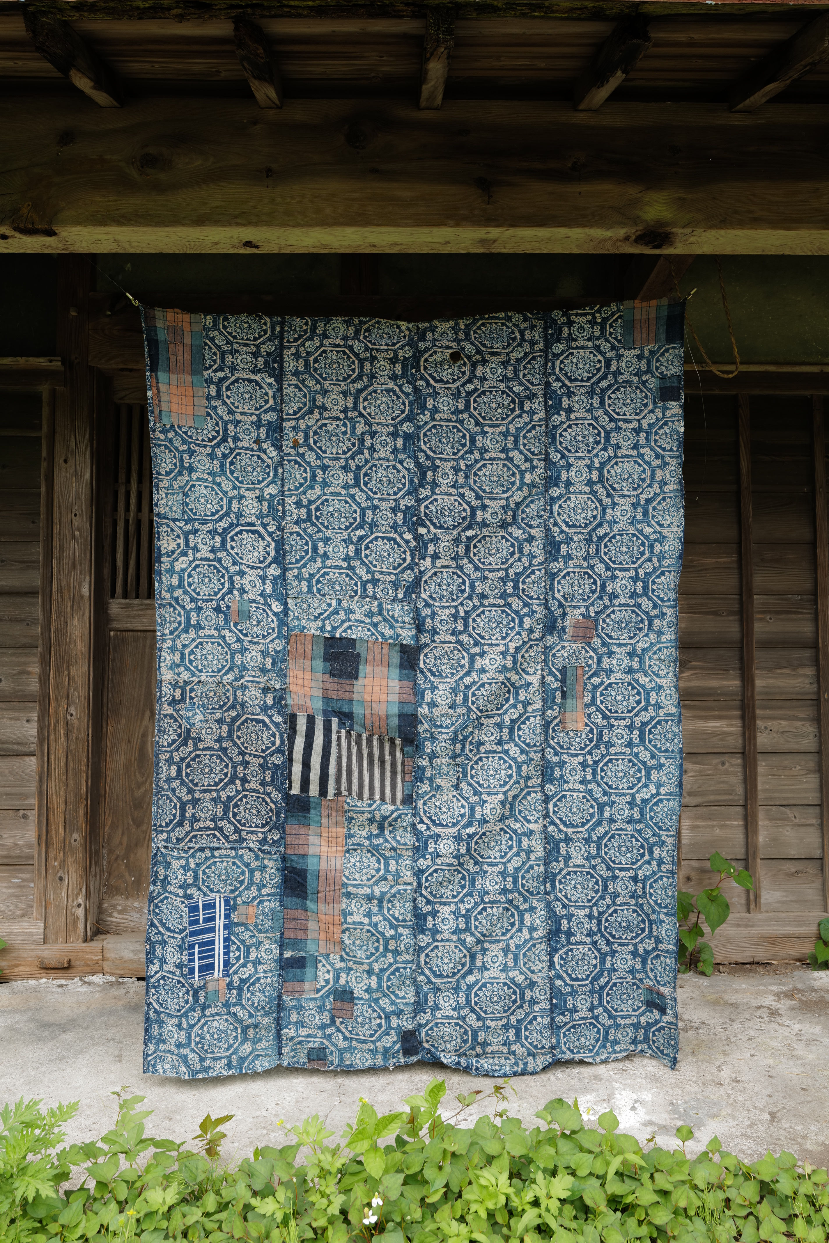 Japanese vintage cotton Katazome textile