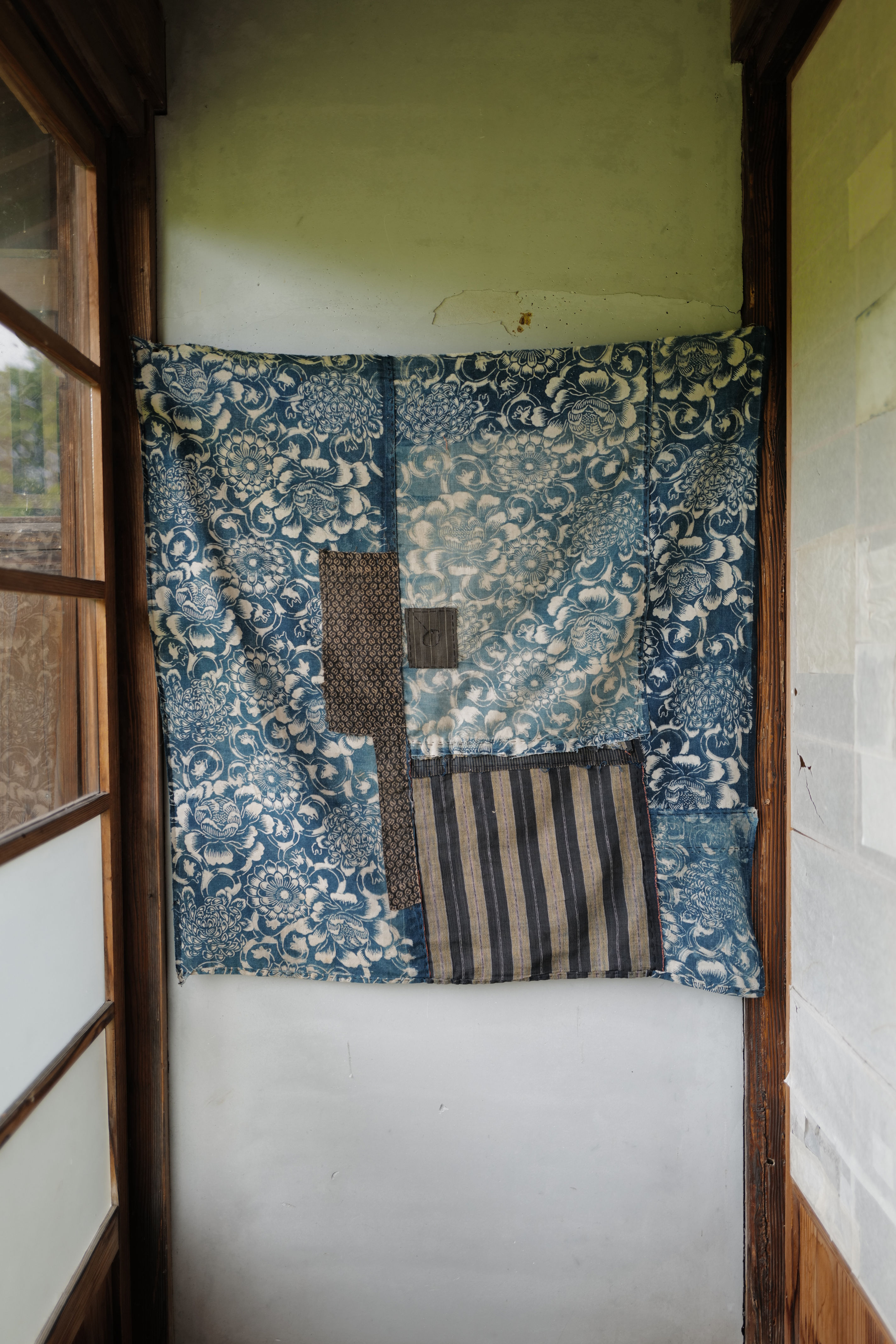 Japanese vintage cotton Katazome fragment