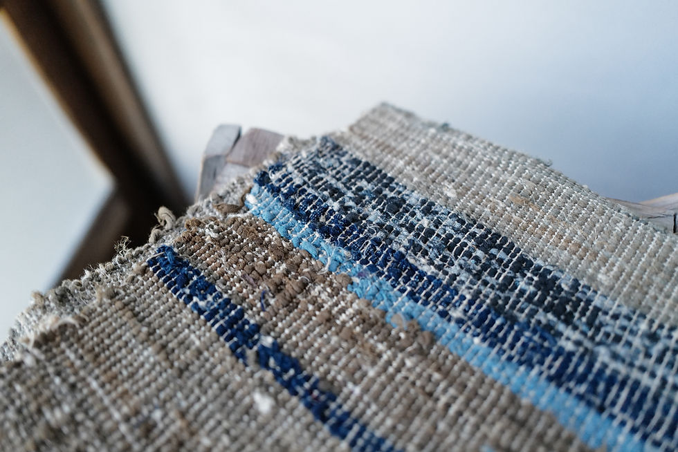 Thumbnail: Vintage Japanese hand weaved Zanshi-ori rug
