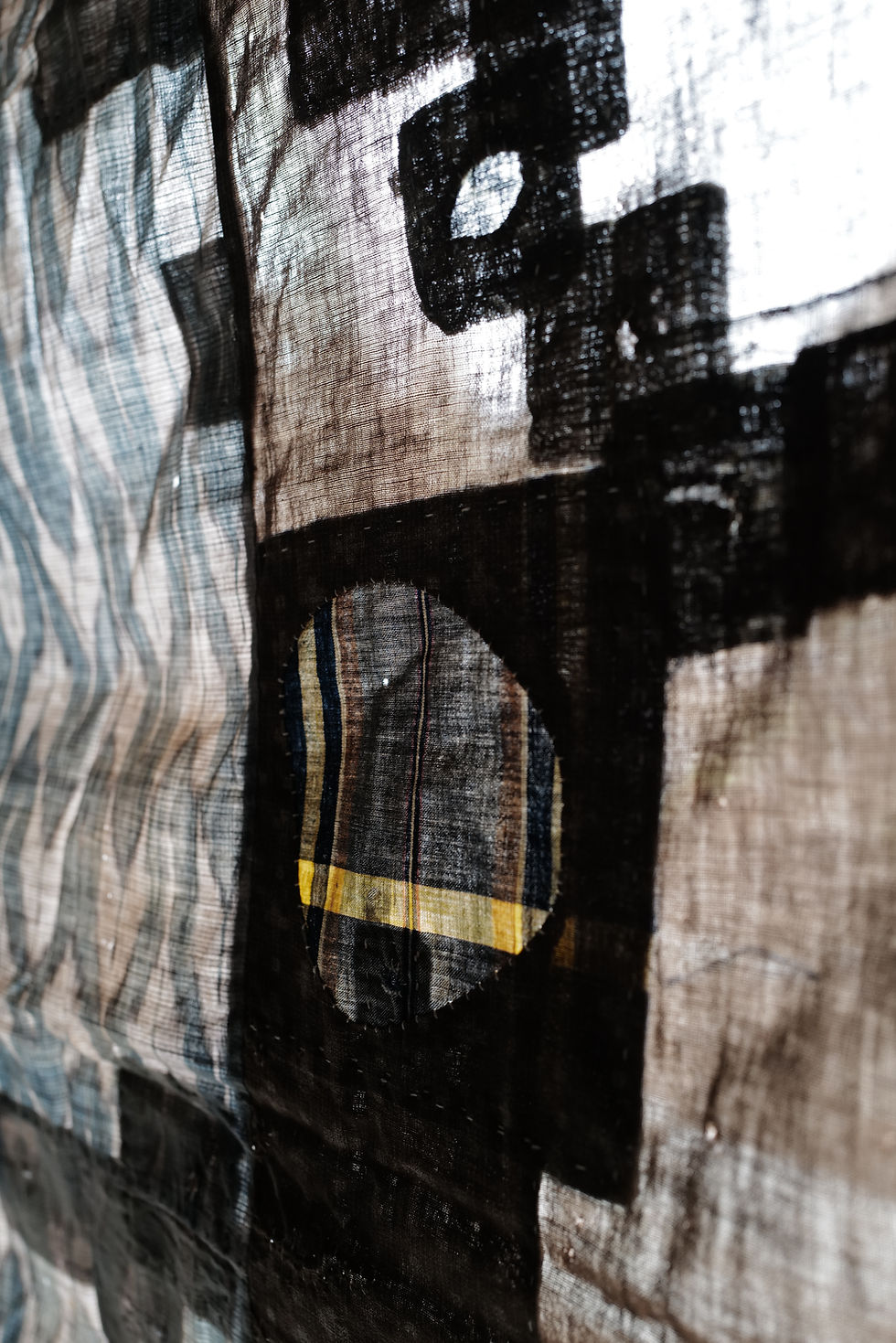 Thumbnail: Vintage Japanese sashiko stitched BORO textile