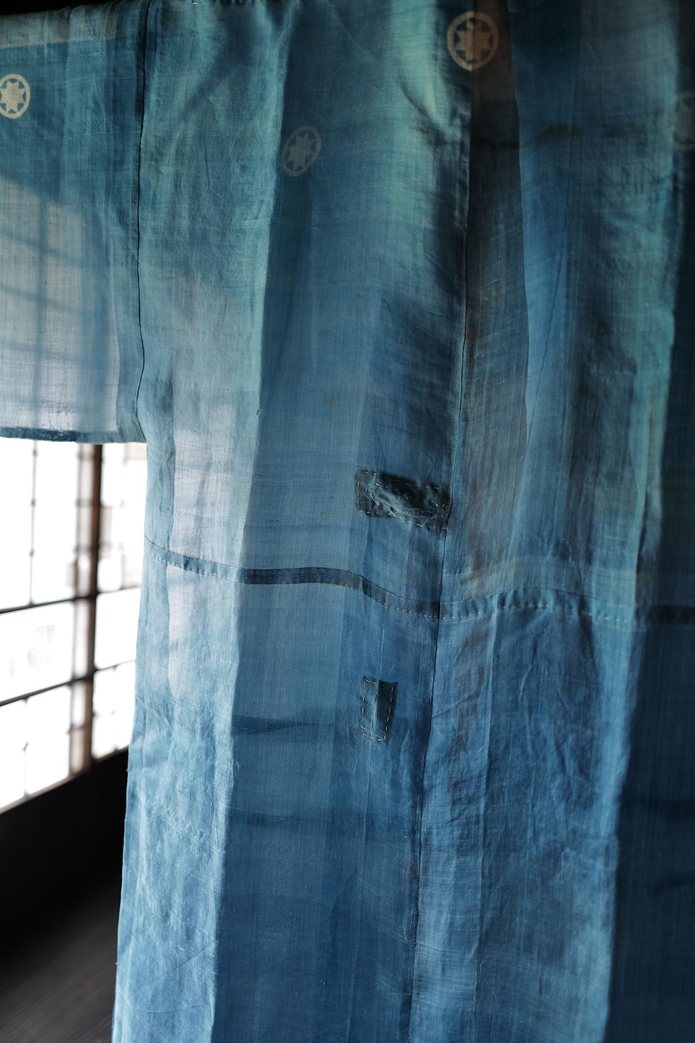 Thumbnail: Vintage hand weaved indigo dyed ramie kimono