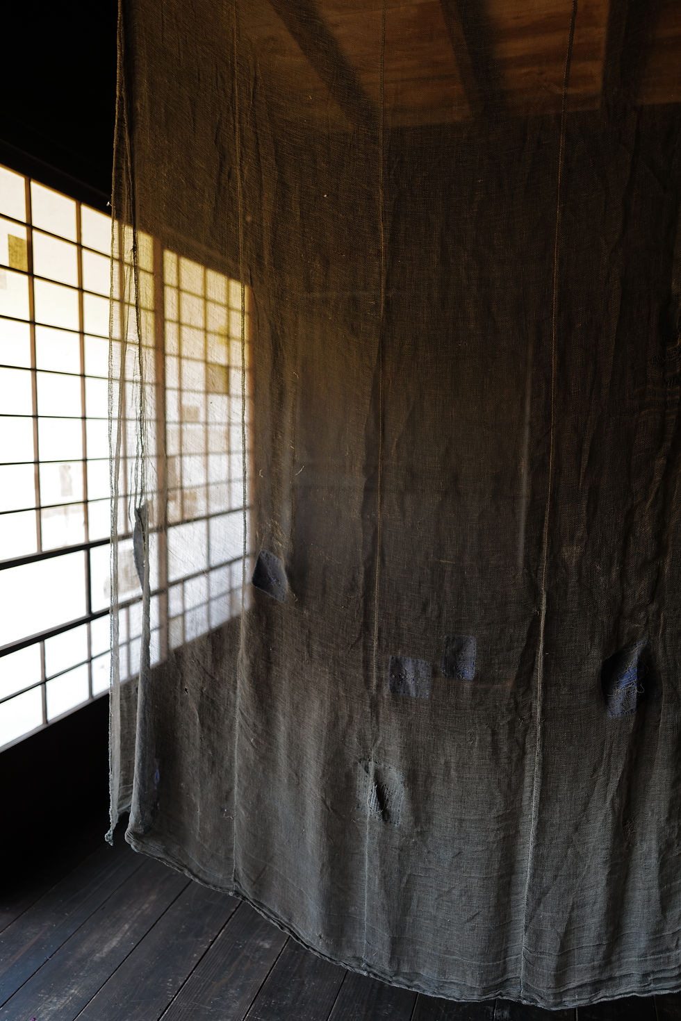 Thumbnail: Vintage Japanese ramie mosquito net fragment