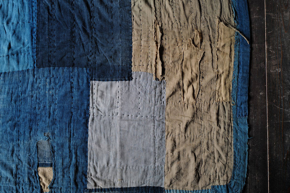 Thumbnail: Vintage Japanese sashiko stitched indigo Boro rug