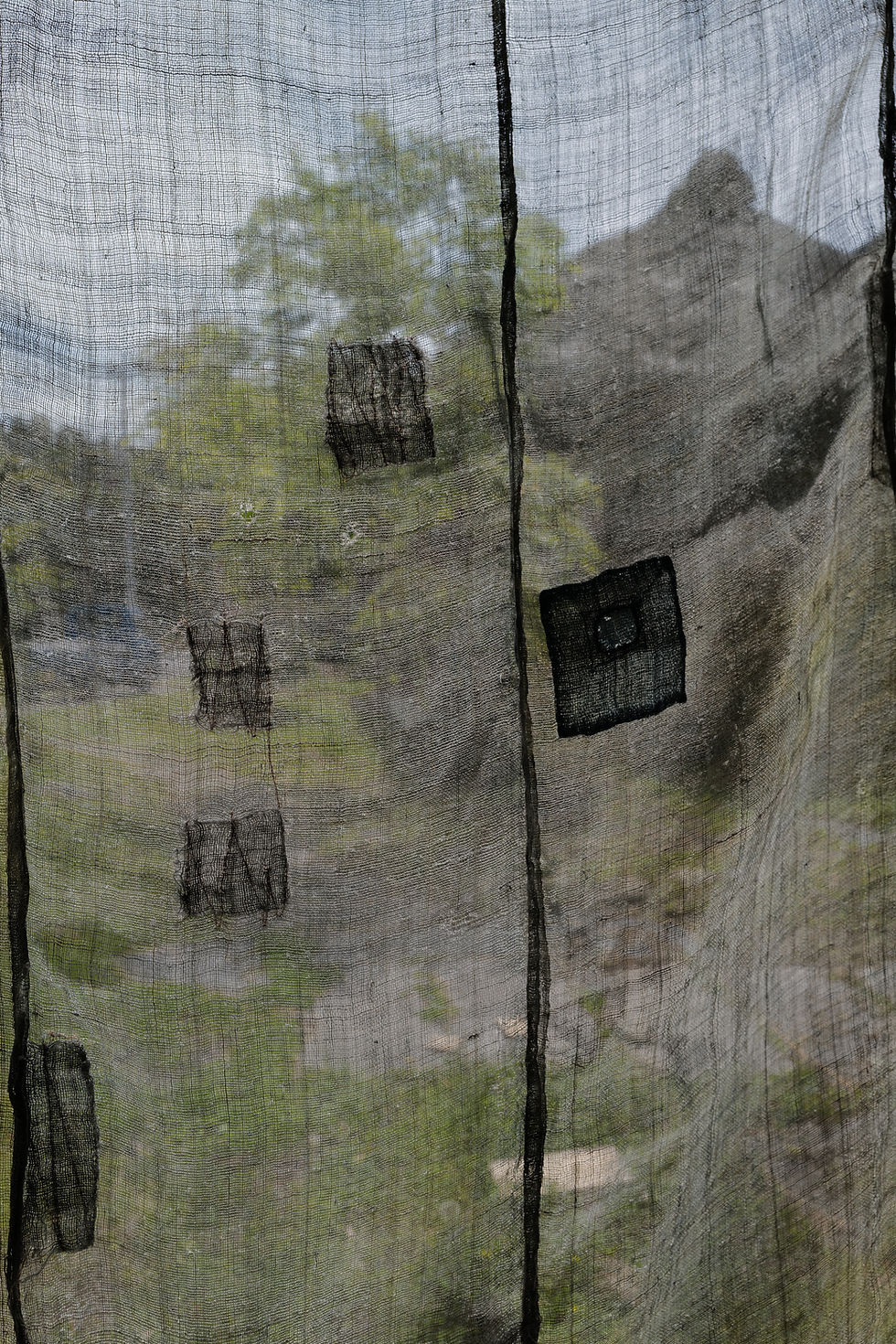 Thumbnail: Vintage Japanese ramie mosquito net fragment