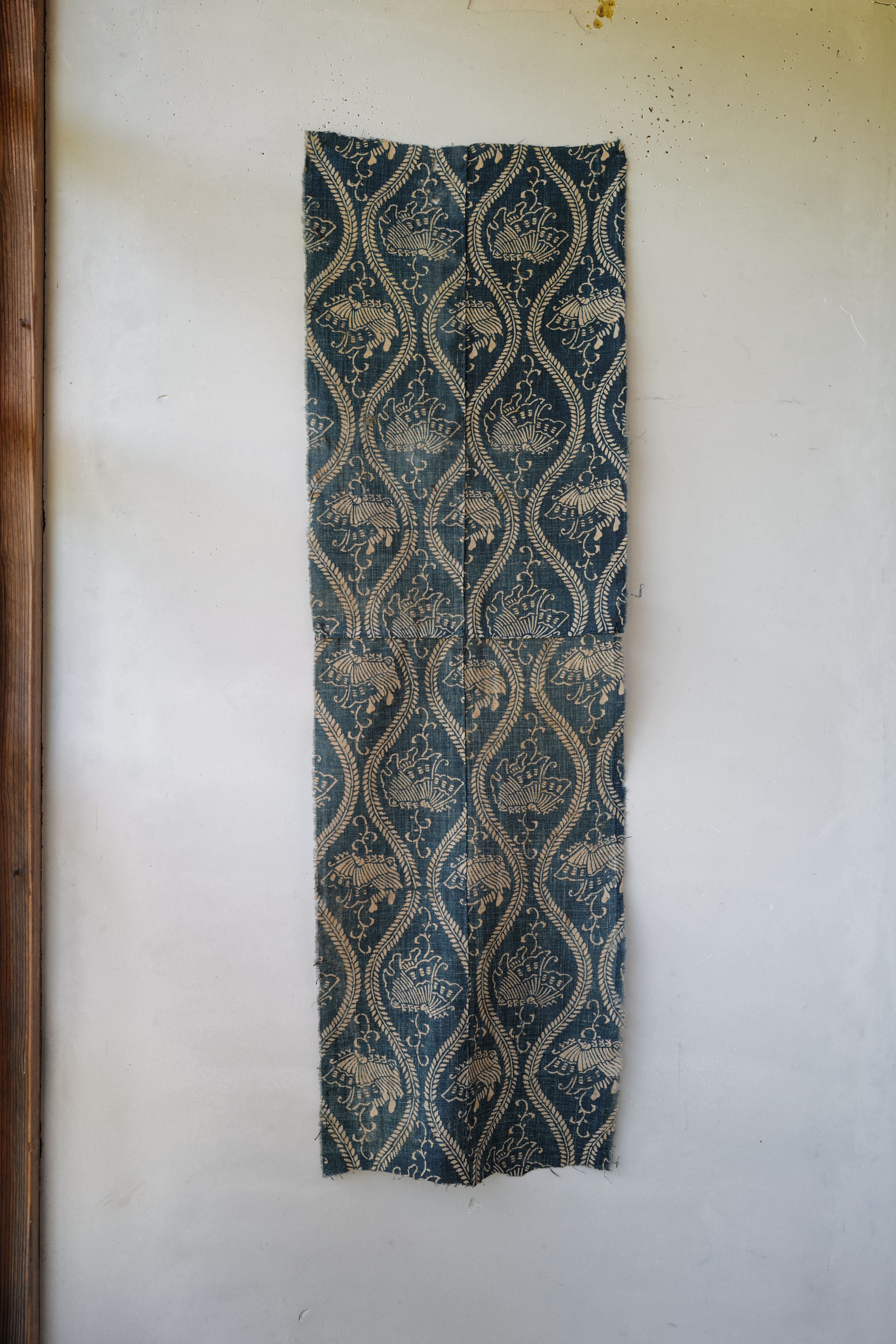 Japanese vintage cotton Katazome fragment