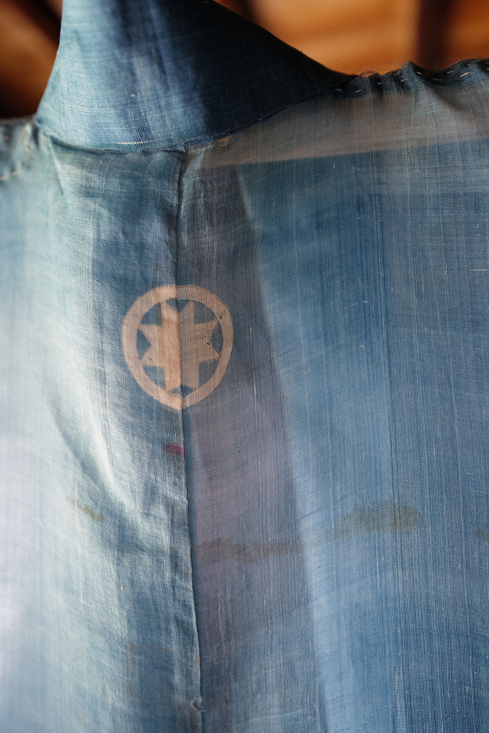 Thumbnail: Vintage hand weaved indigo dyed ramie kimono
