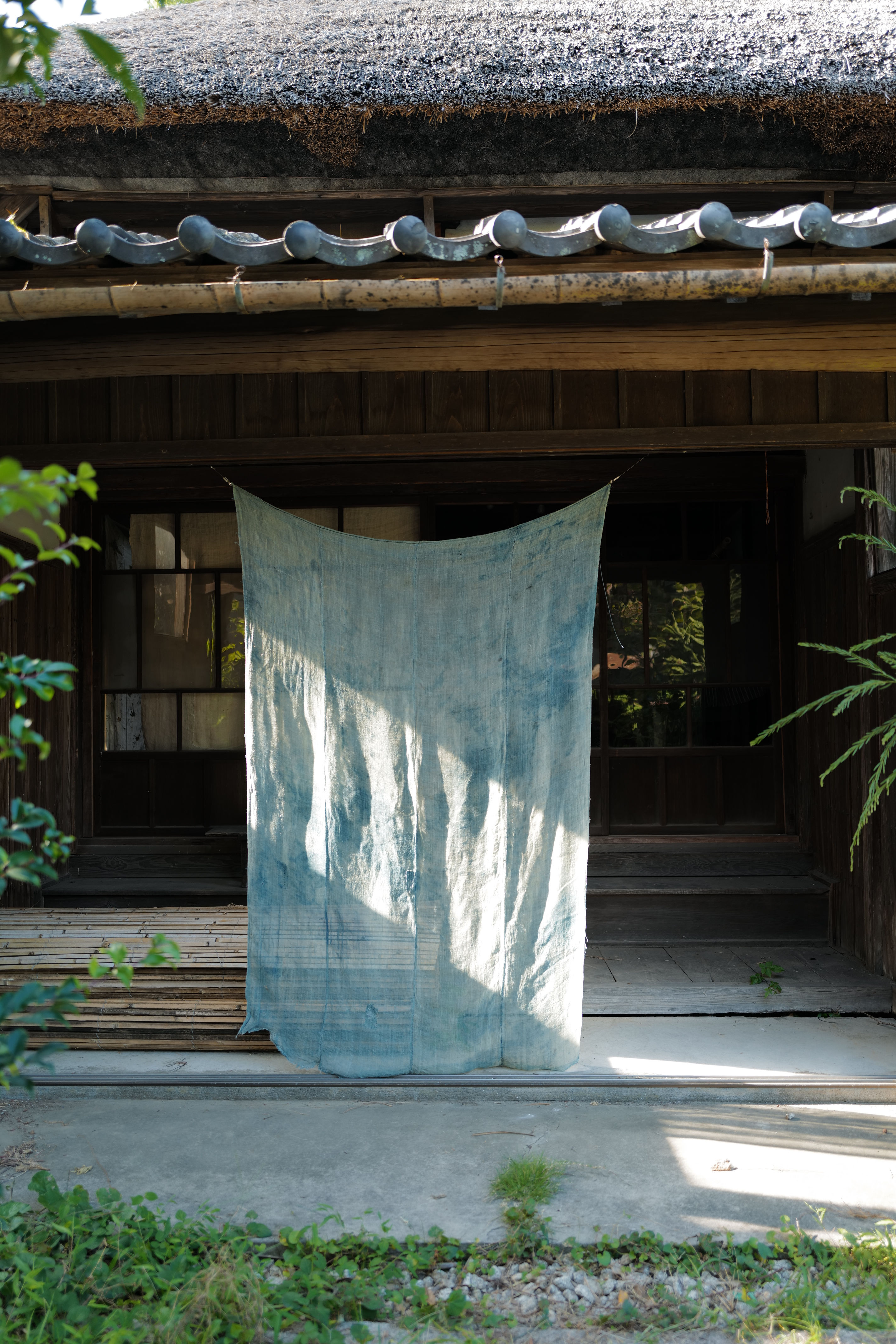 Vintage Japanese ramie mosquito net fragment