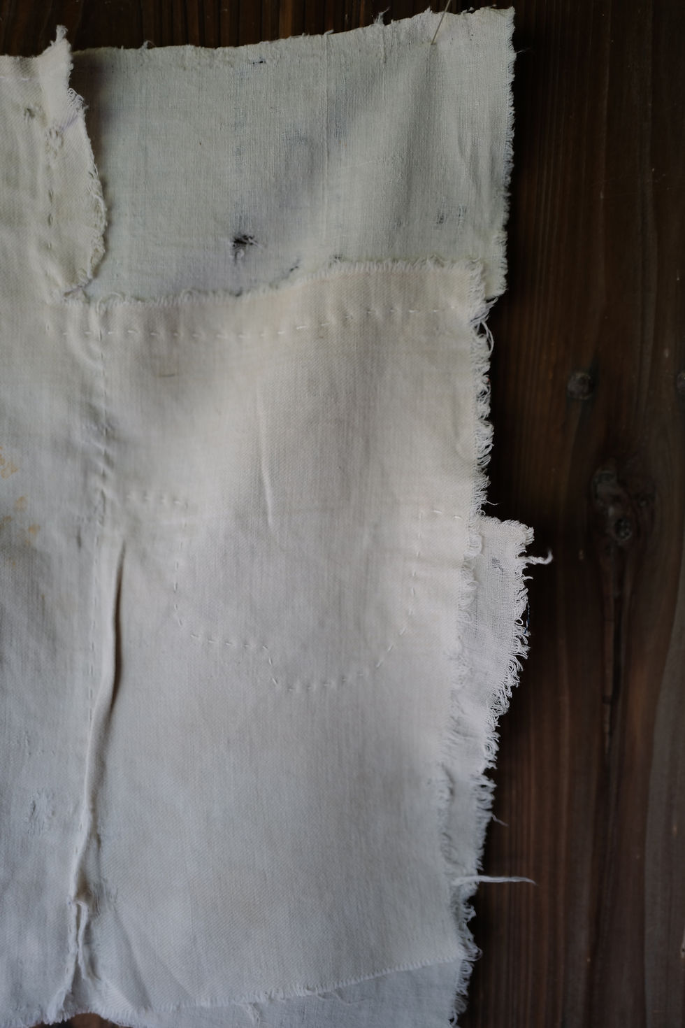 Thumbnail: Japanese vintage sashiko stitched cotton BORO fragment