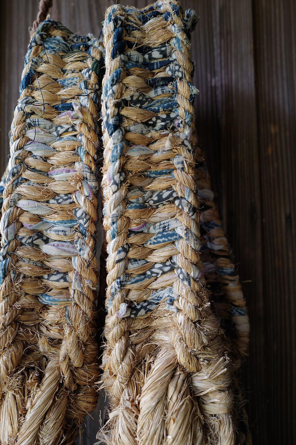 Thumbnail: Vintage Japanese hand-knitted straw back pad Bandori