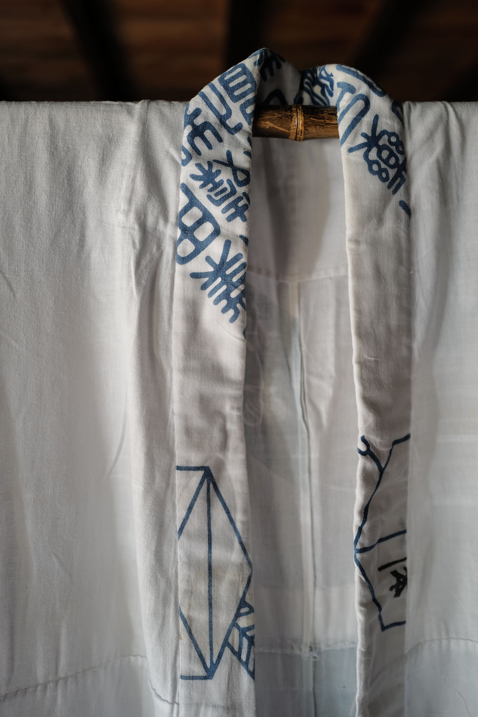 Thumbnail: Japanese vintage Tenugui patched cotton kimono