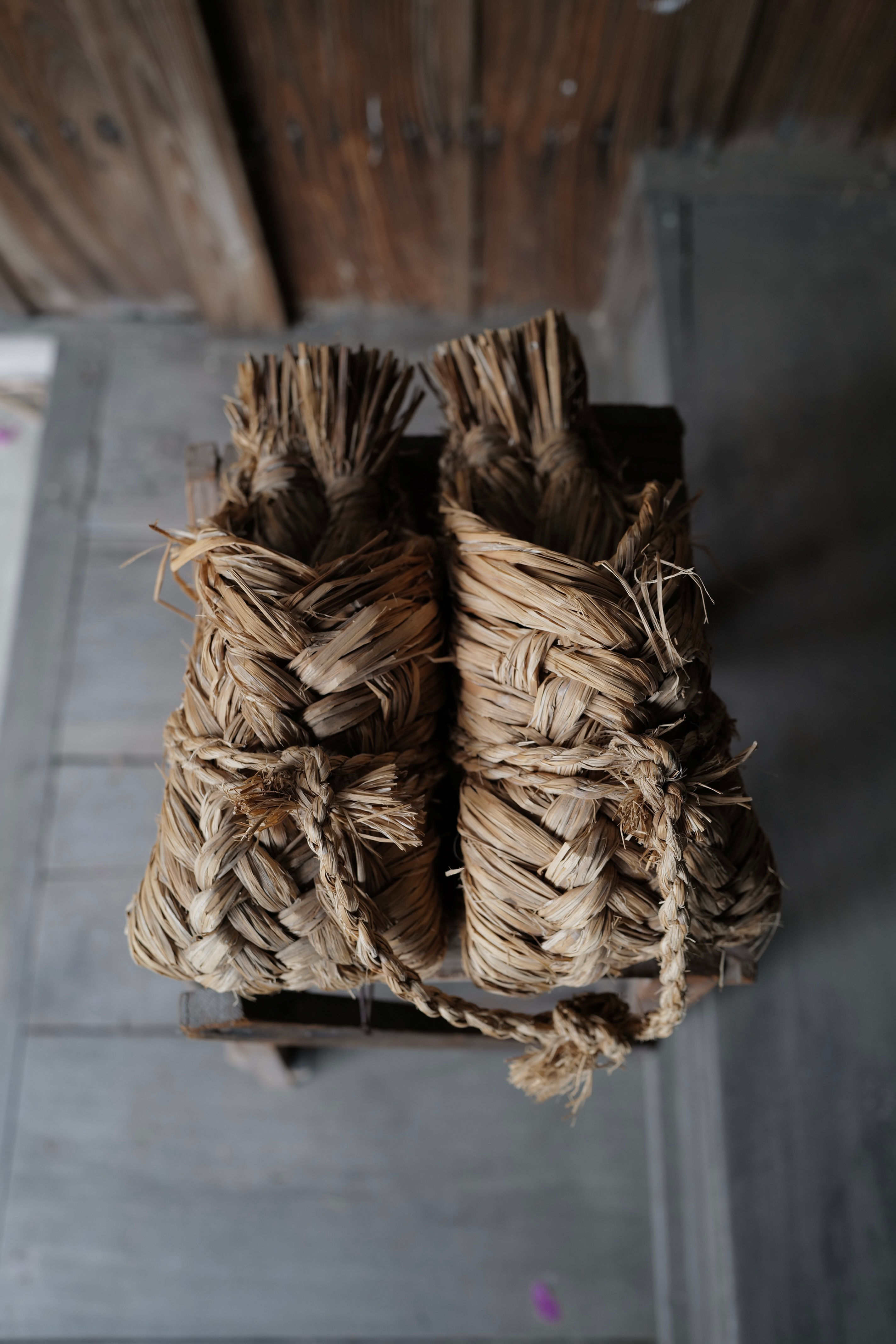 Vintage Japanese hand-knitted straw sandals