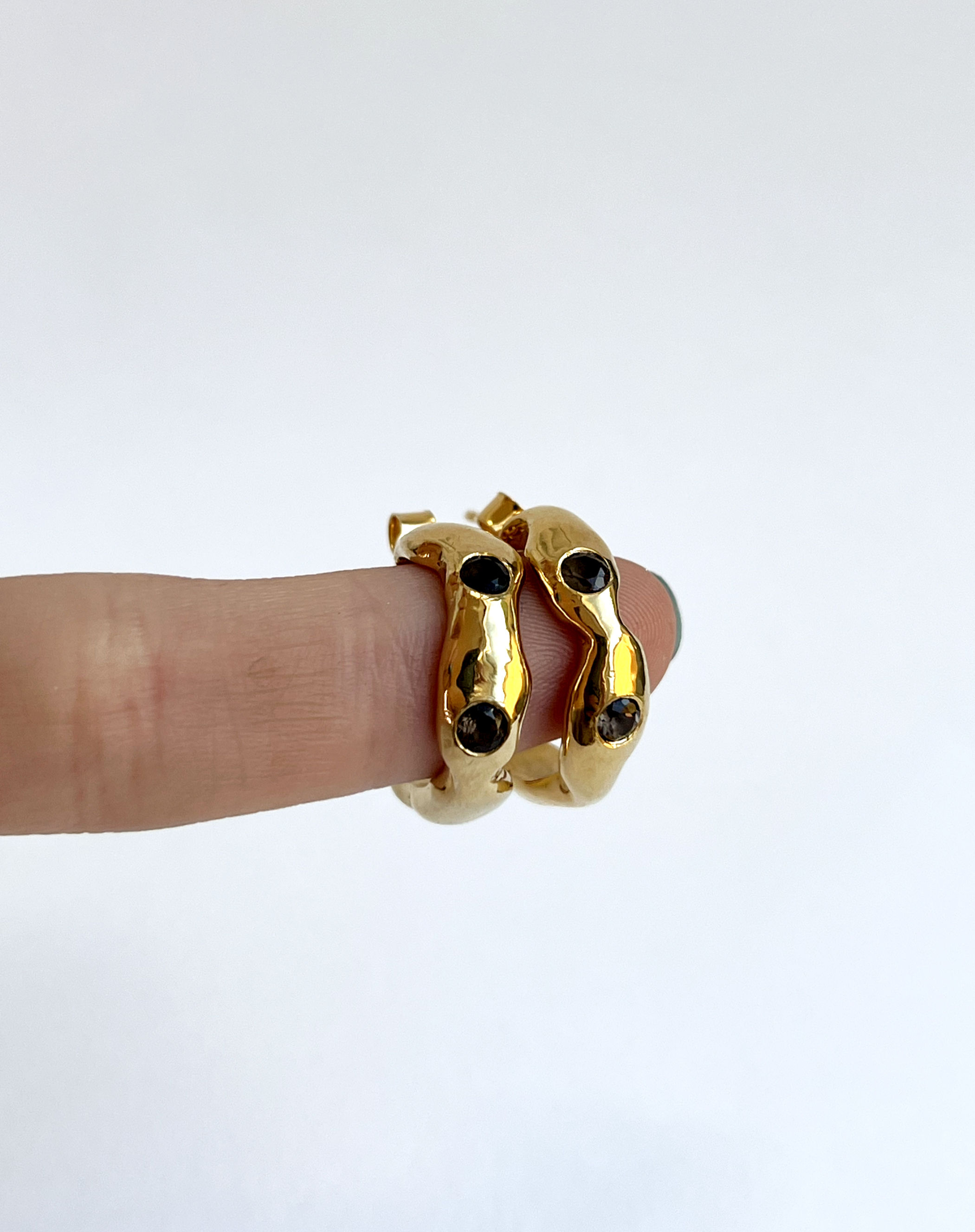 Golden Smokey Quartz Flux Hoops