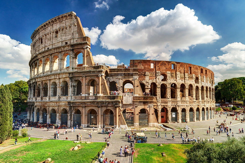 Colosseum in Rome, Italy. Ancient Roman Colosseum is one of main tourist attractions in Europe. People visit famous Colosseum in Roma city center