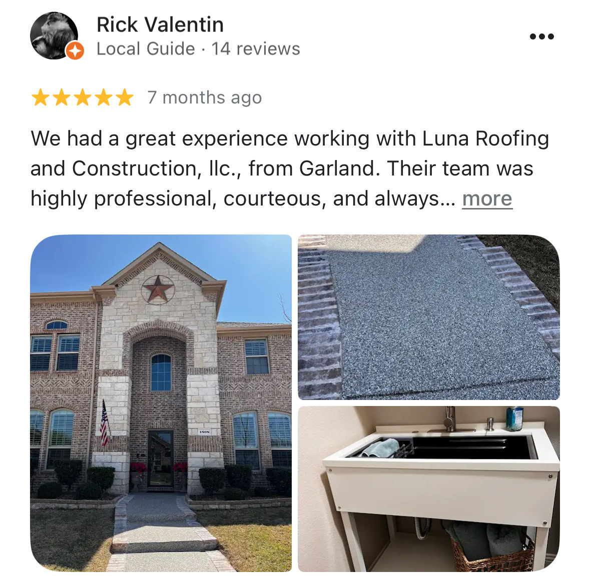 Lunaroofing and construction llc