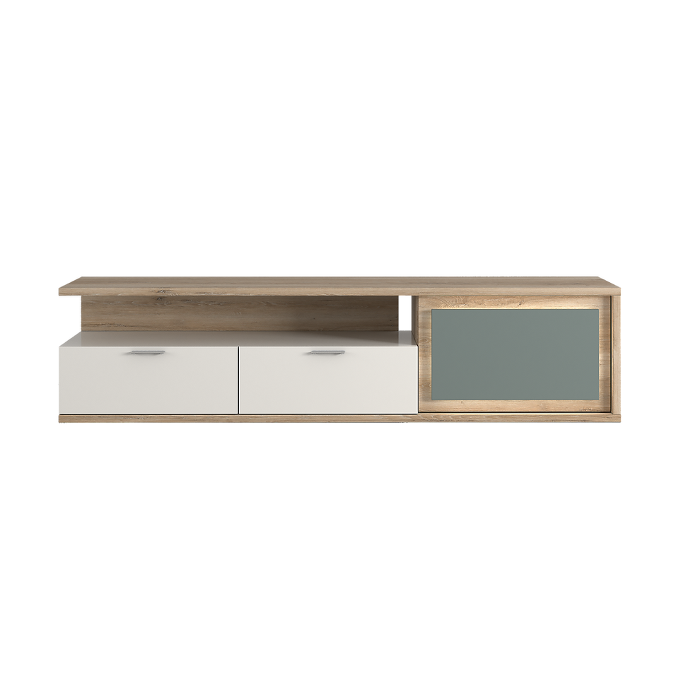 Miniature : MEUBLE TV 1 PORTE 2 TIROIRS N°06 avec LED