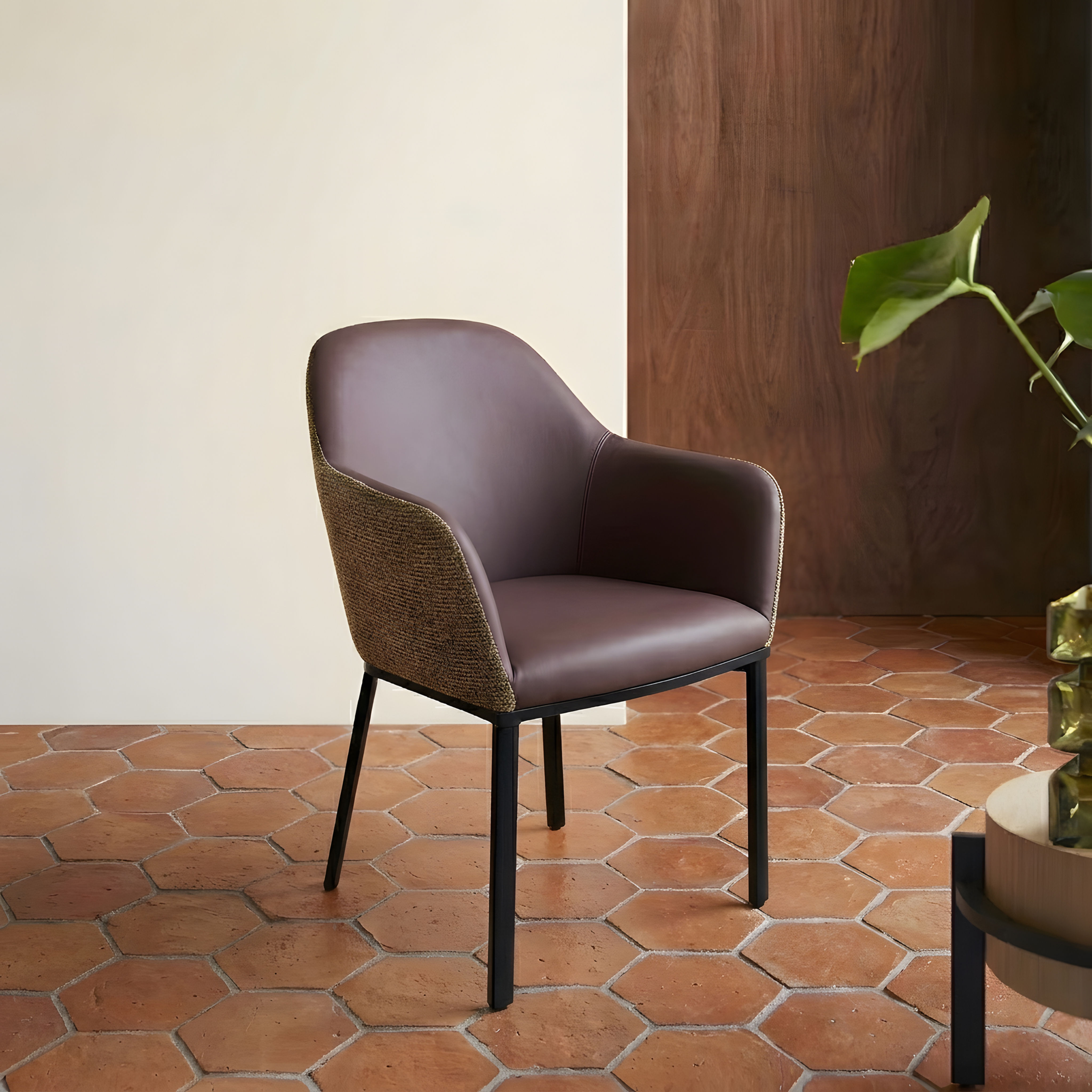 CHAISE TWEED marron N°21