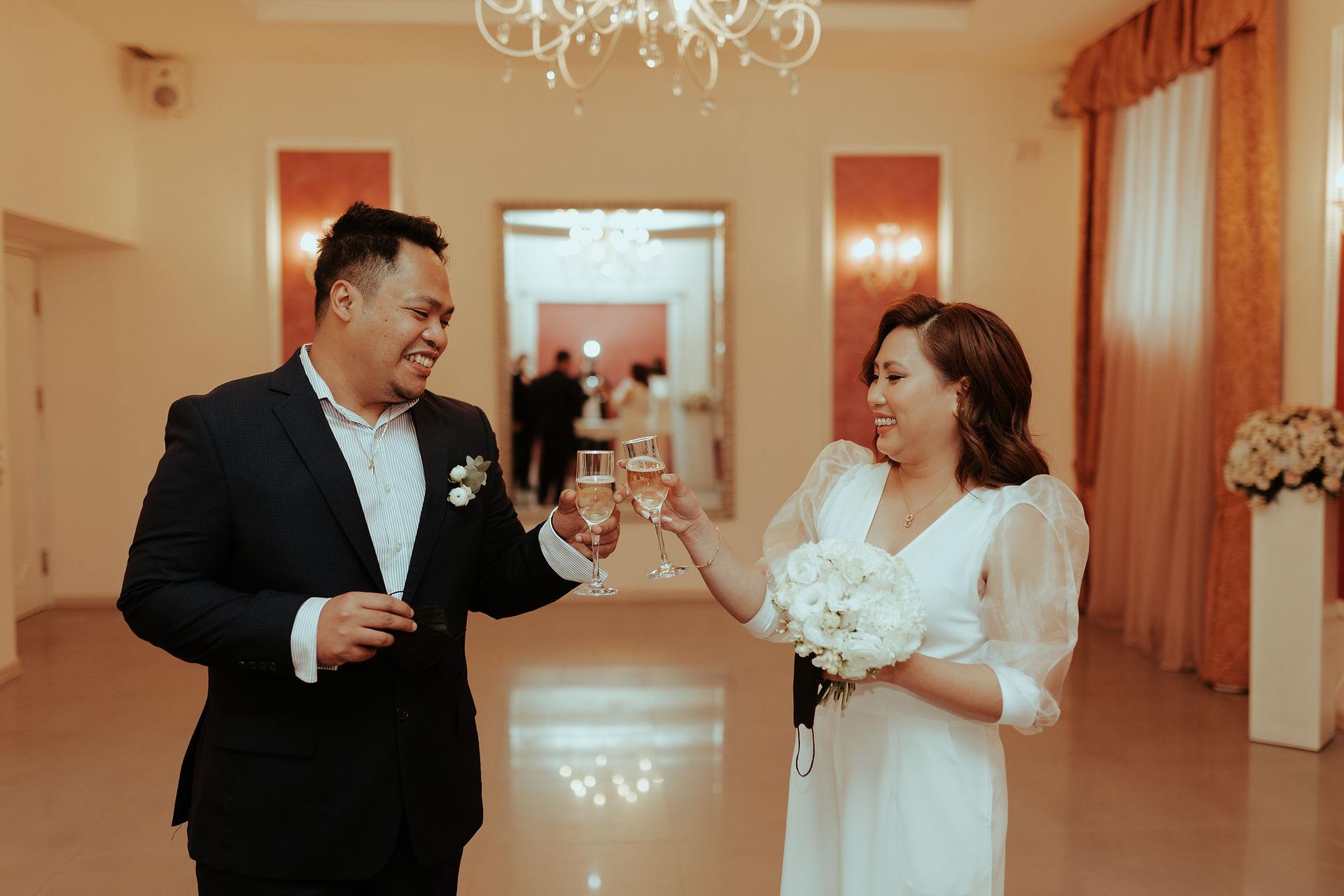 champagne wedding ceremony