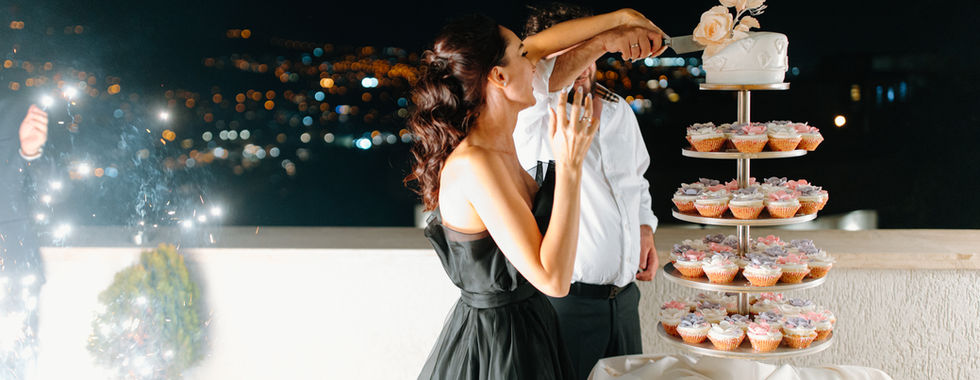Terrace of Adamo hotel Tbilisi - cake cutting