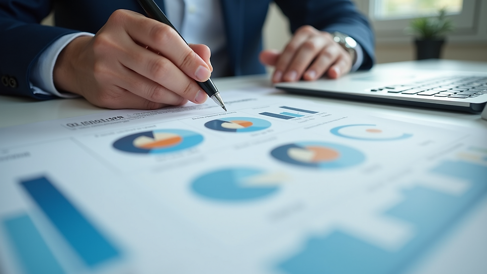 Close-up view of a marketing analysis report