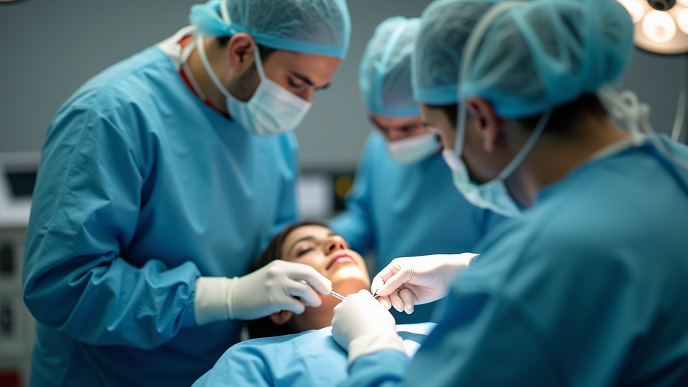 Close-up view of a surgical room equipped for rhinoplasty procedures