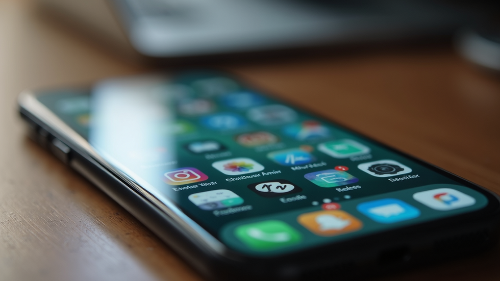 Close-up of a smartphone displaying social media applications