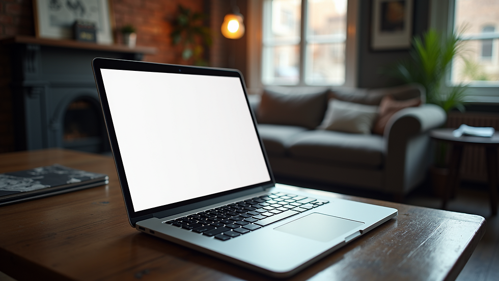 High angle view of a well-designed website on a laptop