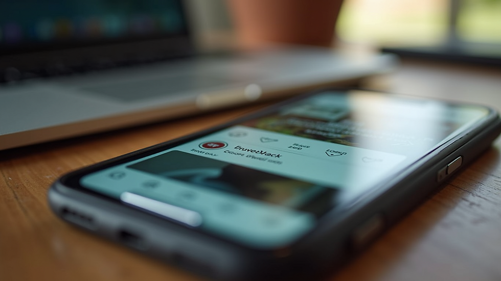 Close-up view of a smartphone displaying a social media page
