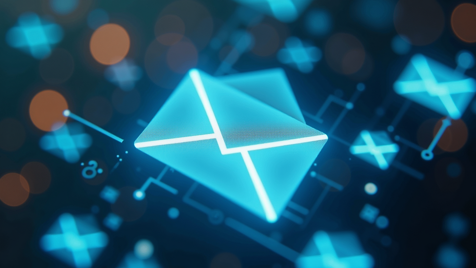 High angle view of an email inbox with promotional messages