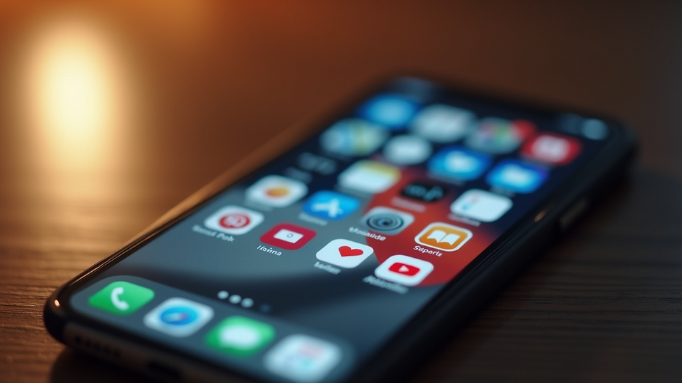 Close-up view of a smartphone displaying social media applications