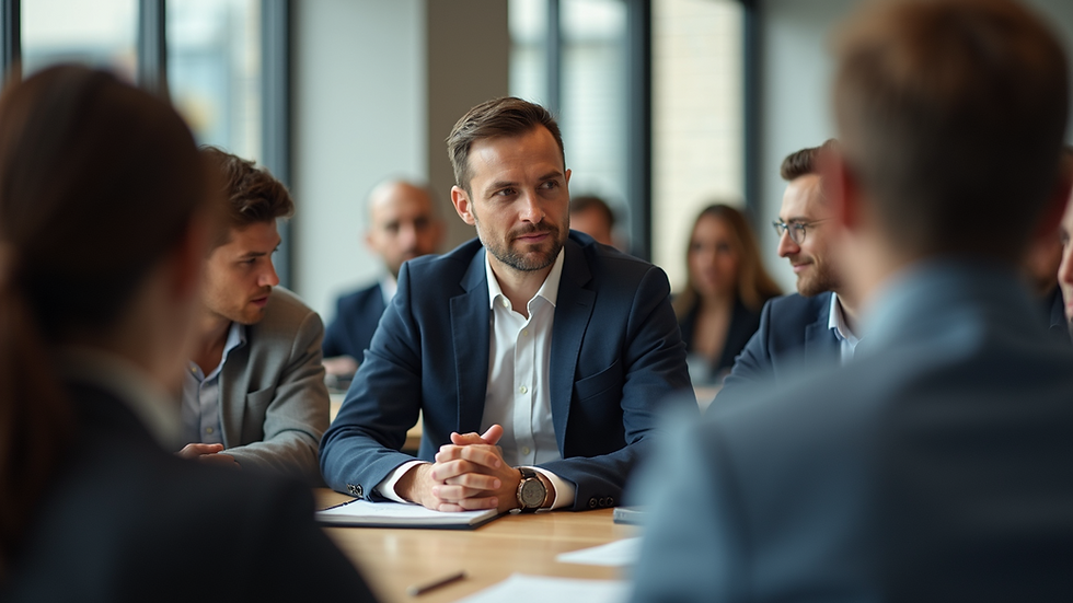 Eye-level view of a diverse group of people engaged in a discussion