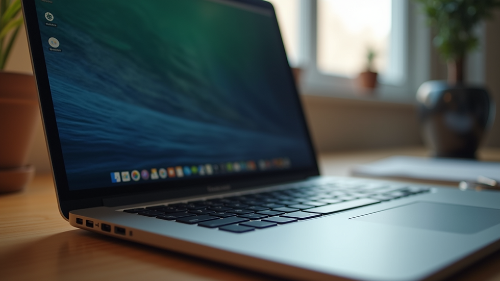Close-up view of a laptop on a desk