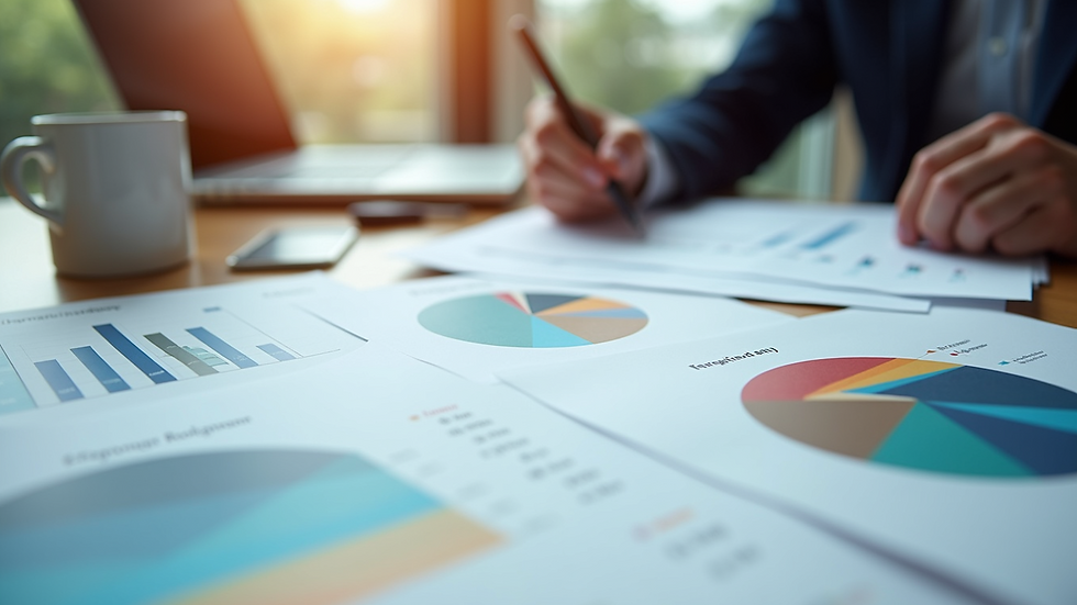 Close-up view of a branding strategy meeting with charts and notes