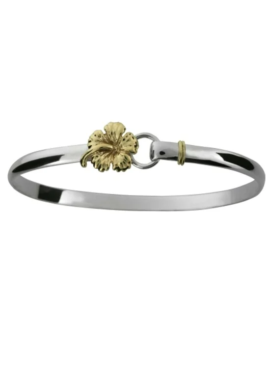 Sterling Silver 14k Wrap Hibiscus Hook Bracelet Cardow Jewelery Hibiscus Hook Bracelet Cardow Jewelery