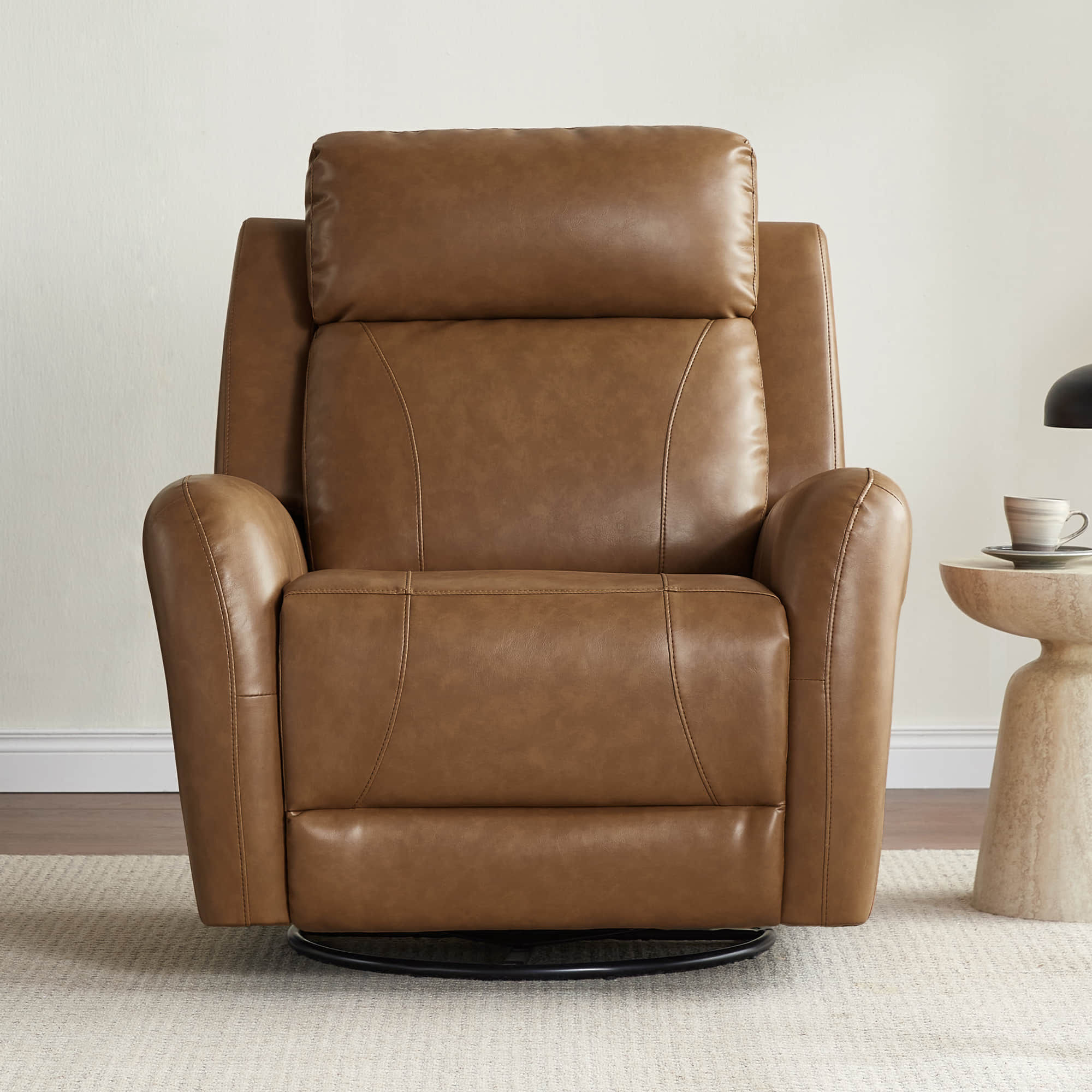 Myles Leather Swivel Glider Power Recliner - product image 1
