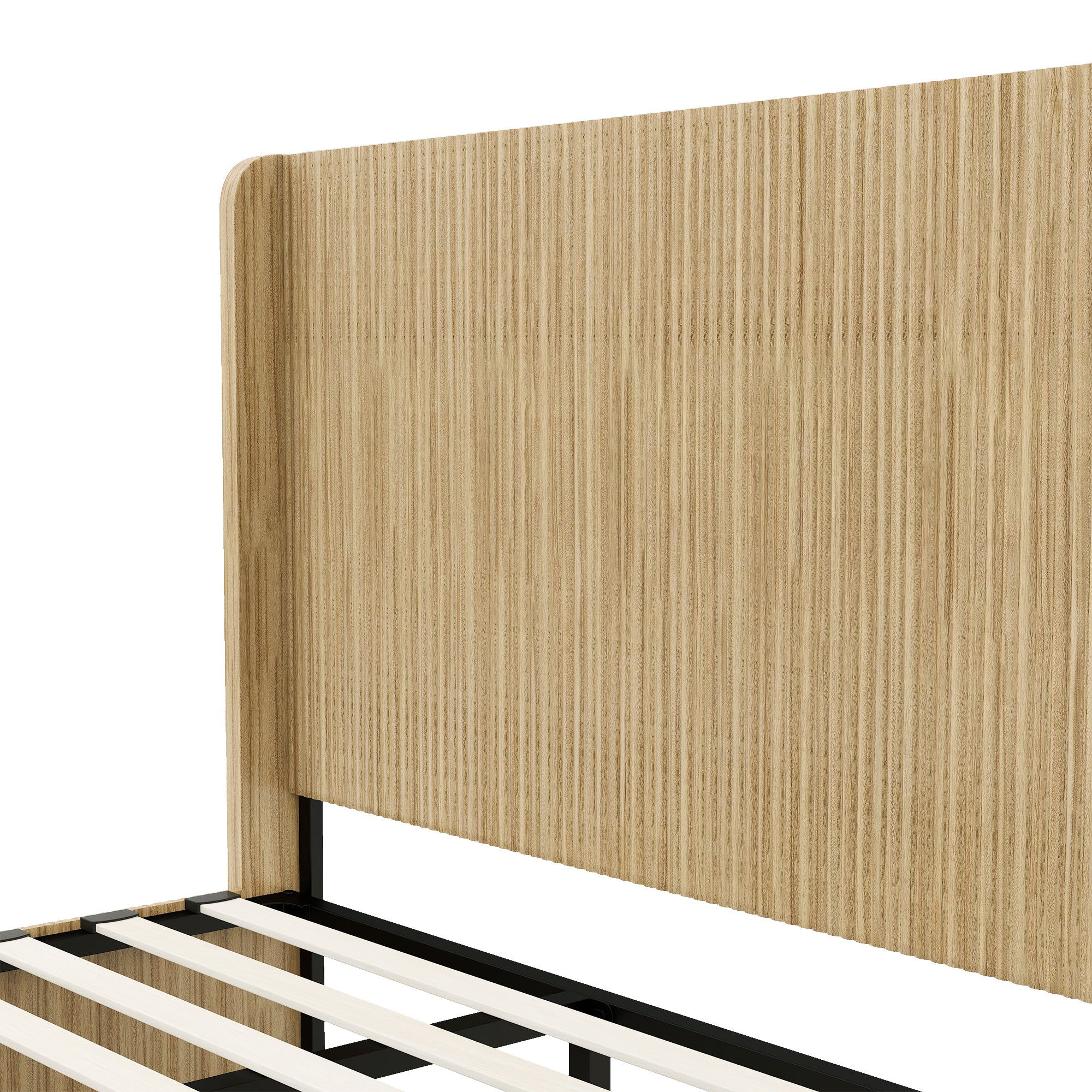 Fluted Mid-Century King Size Wood Bed Frame - product image 7