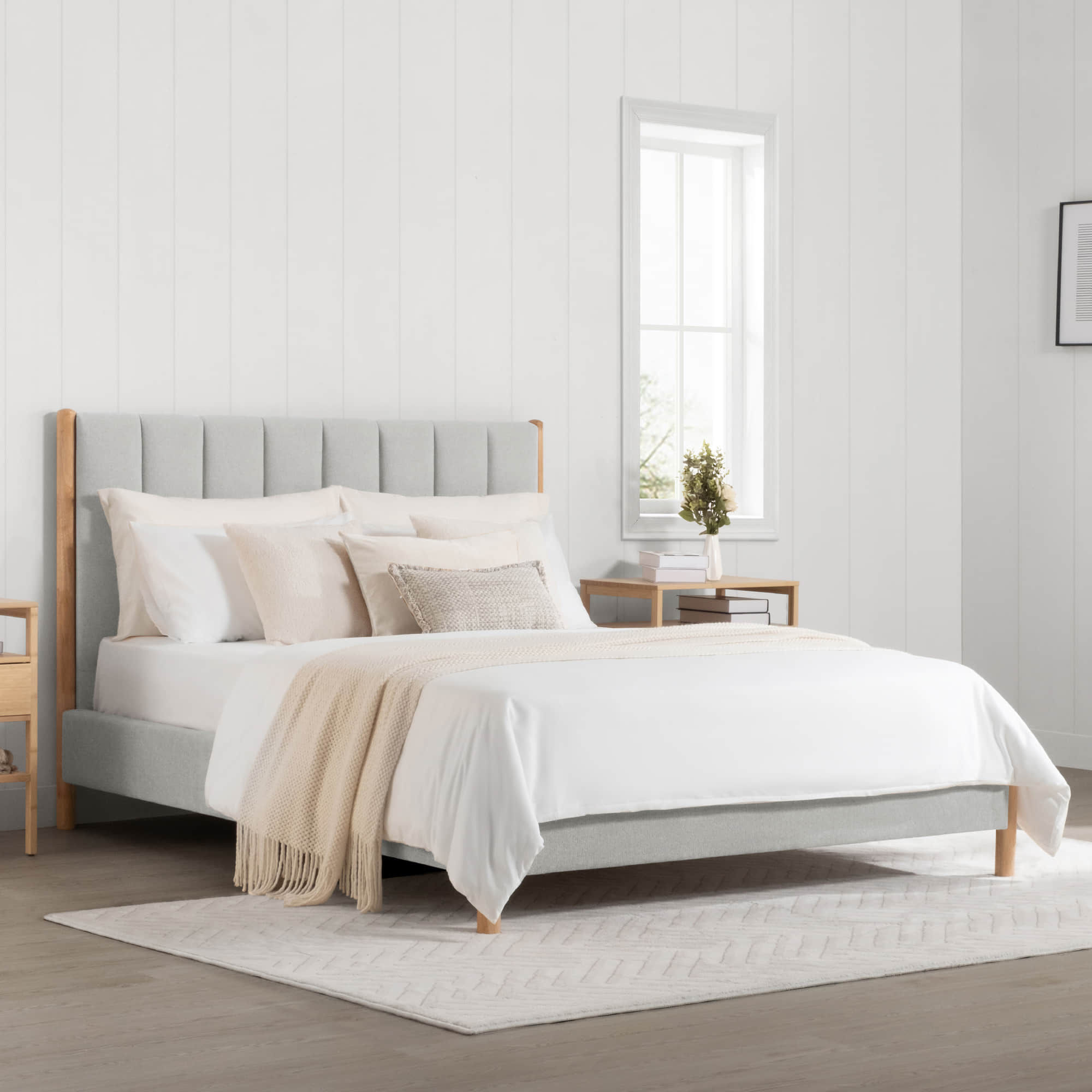 Serene Queen Contemporary Upholstered Platform Bed - product image 2