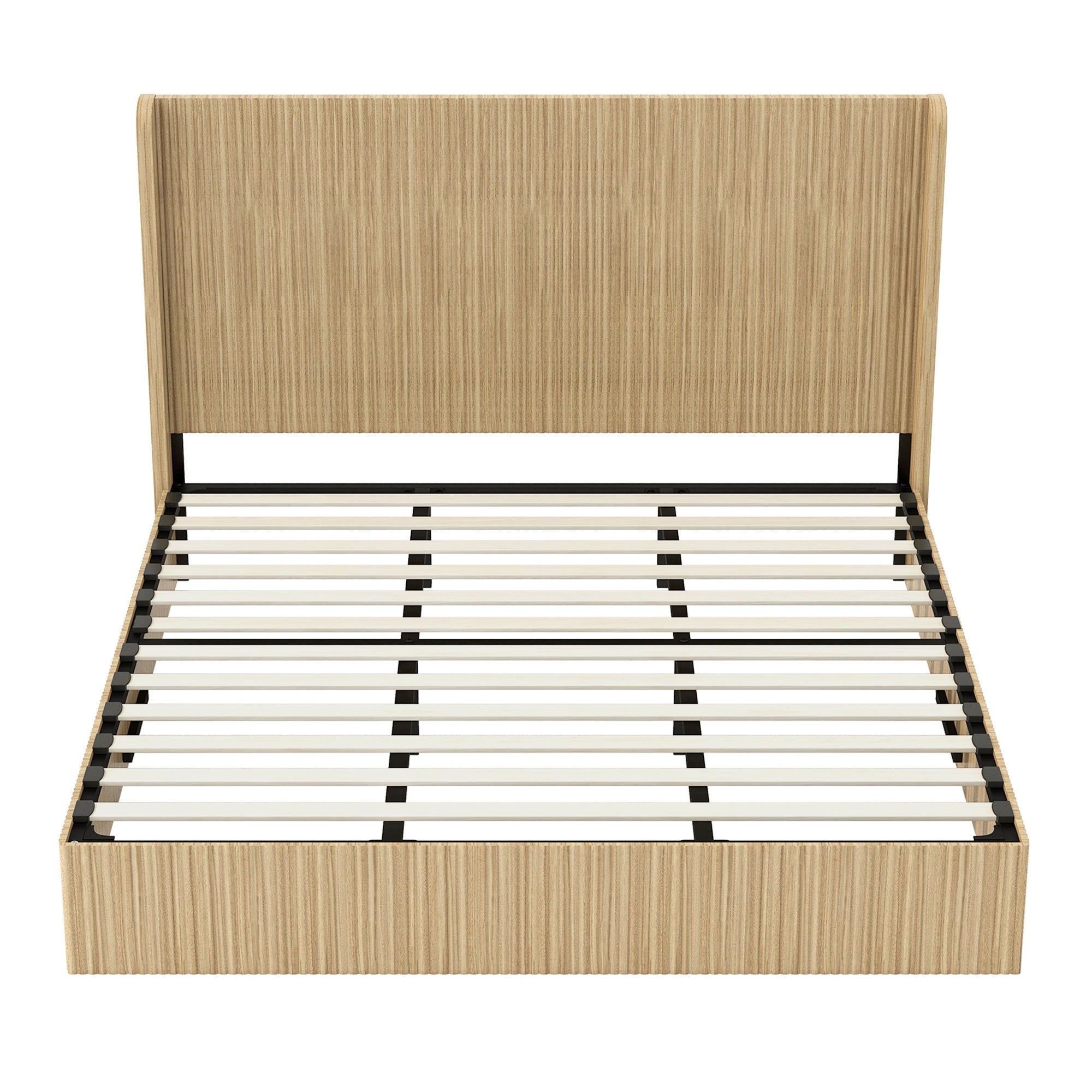 Fluted Mid-Century King Size Wood Bed Frame - product image 8