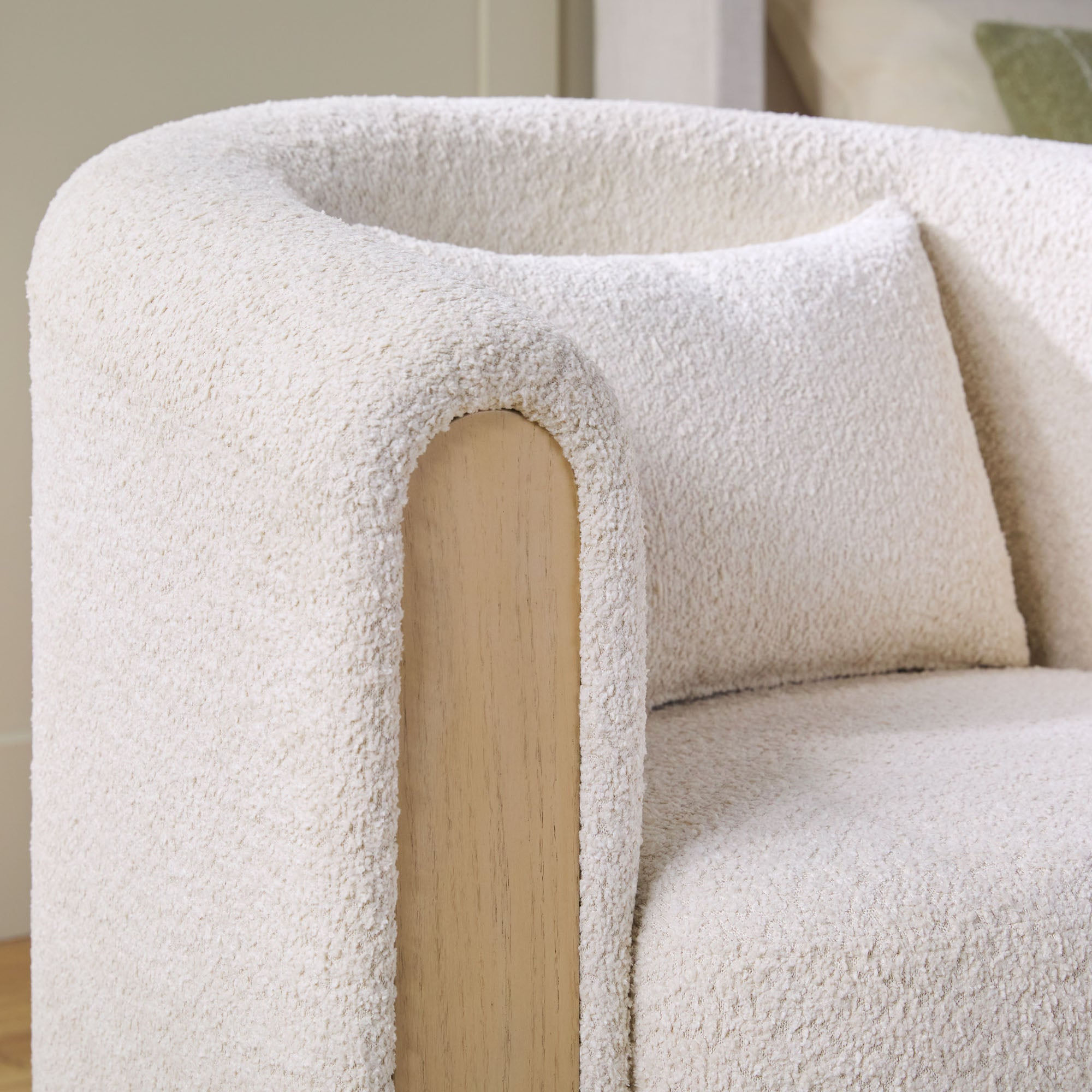 Chantelle Modern Boucle Upholstered Fully Assembled Swivel Barrel Accent Chair - product image 2