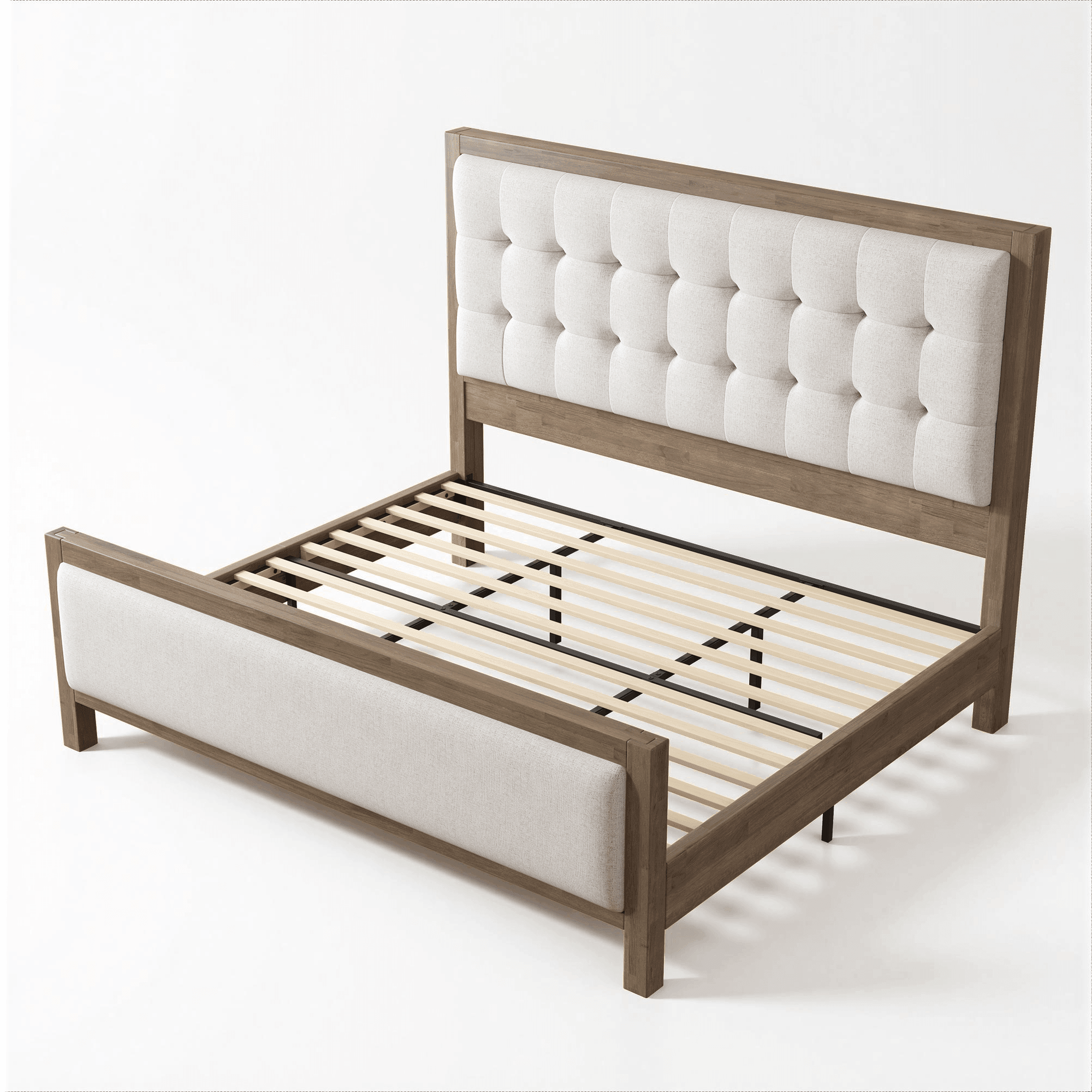 Heritage Mid-Century Solid Wood Upholstered Bed - product image 6