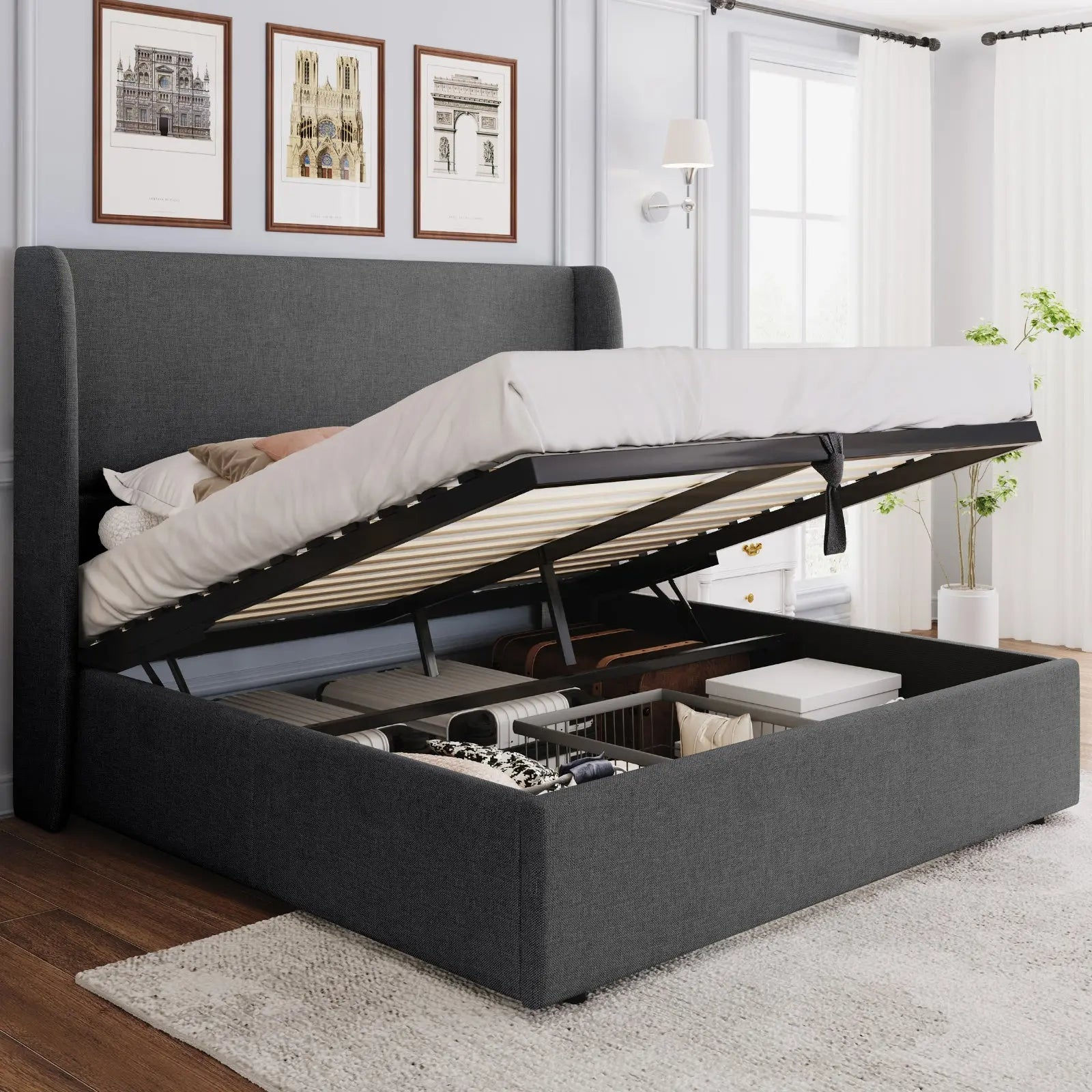 King Lift Up Storage Bed with Hydraulic Lift - product image 7