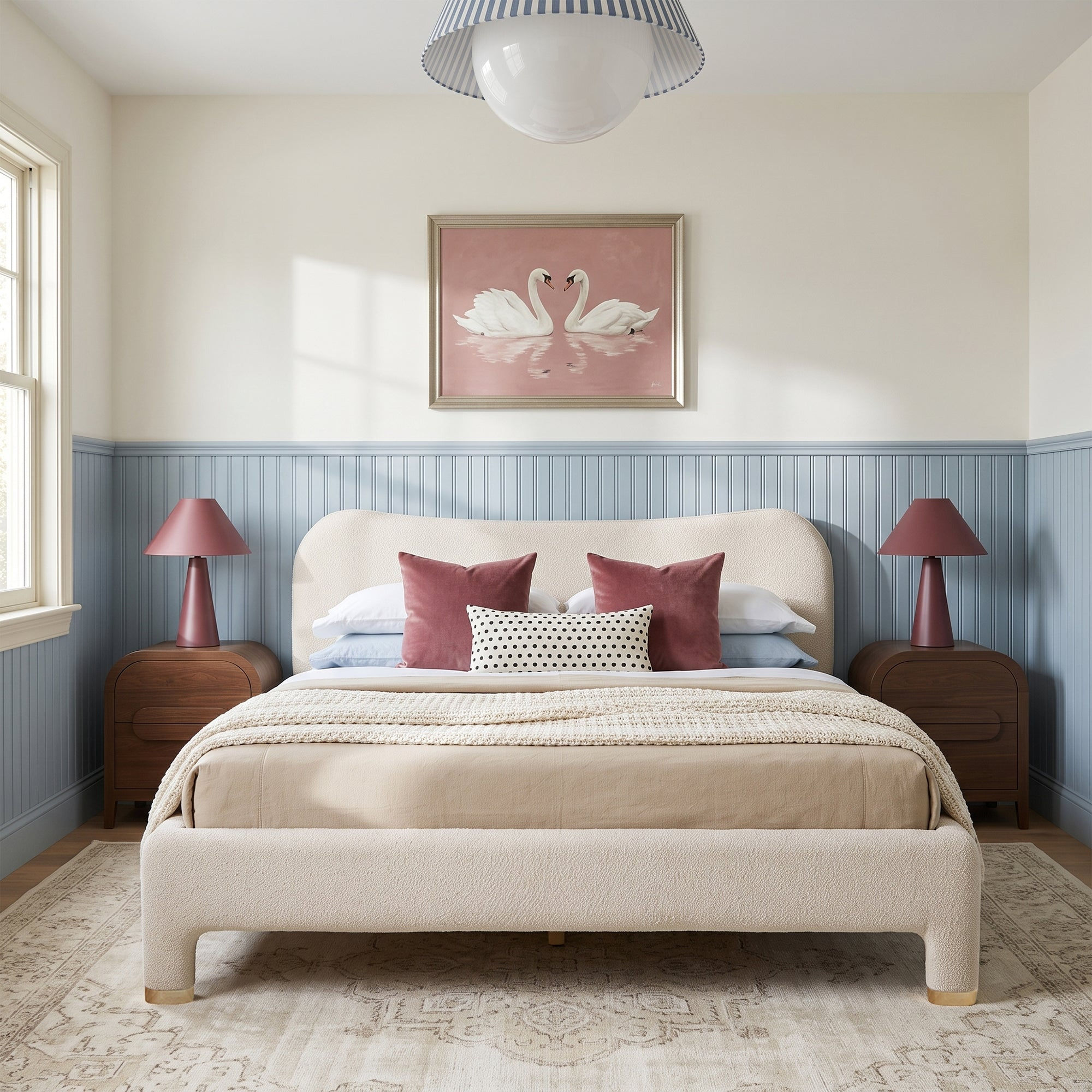 Chantelle Modern Curved Boucle Upholstered Bedframe - product image 2